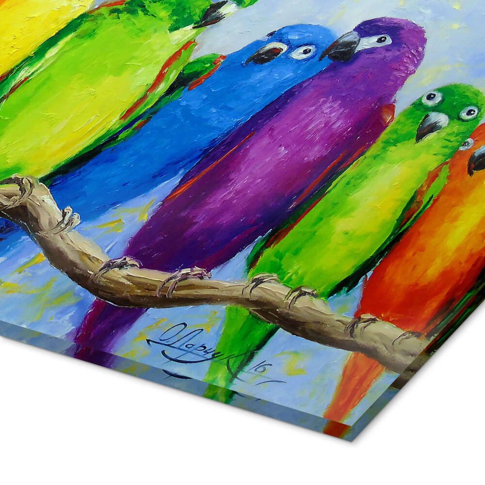 Posterlounge Wandbild Papageienfreunde, Olha Darchuk, erhältlich als Poster, Leinwandbild, Wandsticker oder Acrylglasbild
