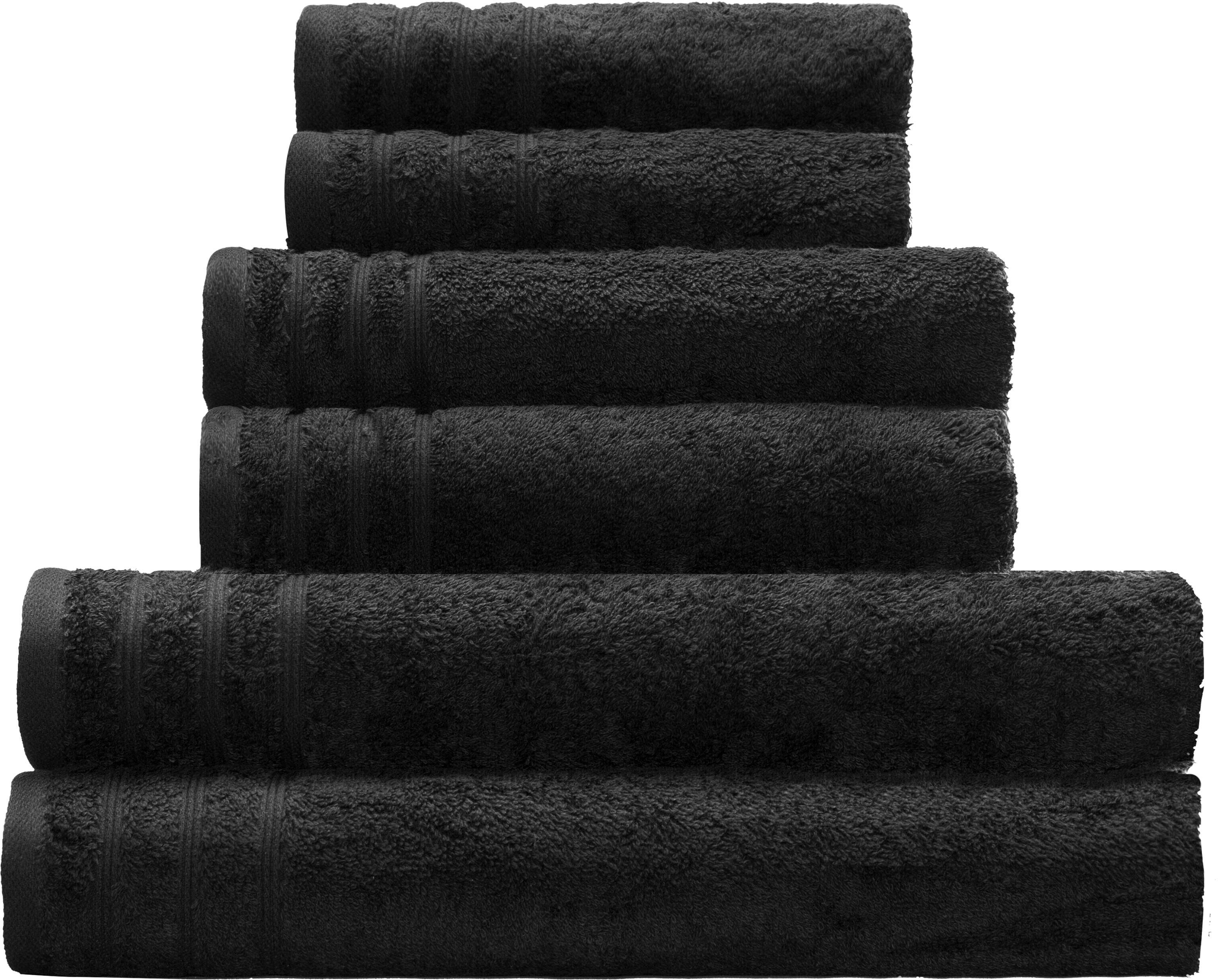 cm 50/100 schwarz Duschtuch (1-St), erhältlich oder Royal, cm Uni Kleine als Farben, Duschtuch Handtuch Frottier 70/140 Wolke