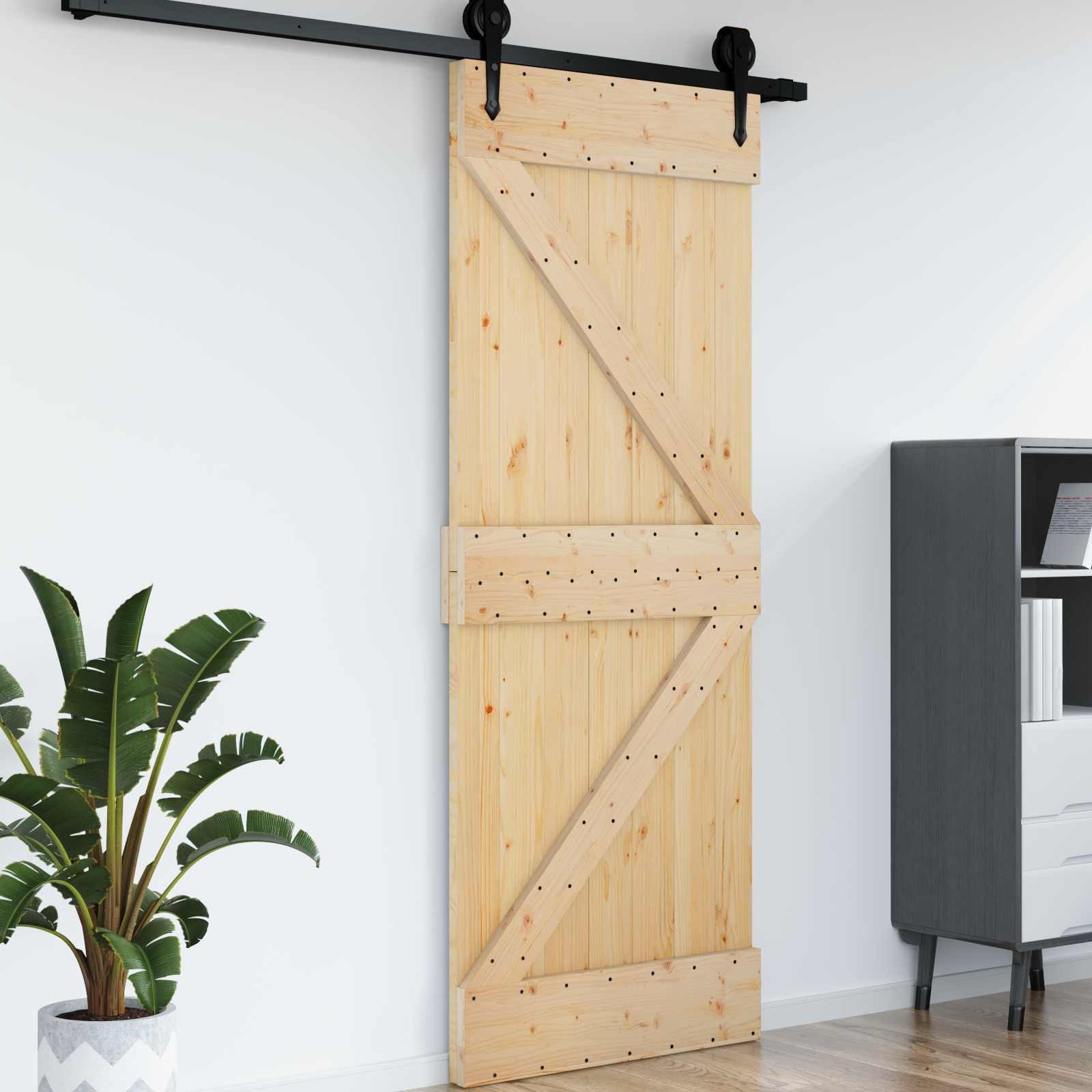 vidaXL Schiebetür Tür NARVIK 70 x 210 cm Massivkiefer (Unbehandelt) Natur (1-St)