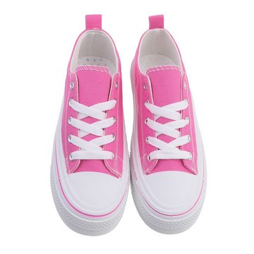 Ital-Design Damen Low-Top Freizeit Sneaker Keilabsatz/Wedge Sneakers Low in Pink