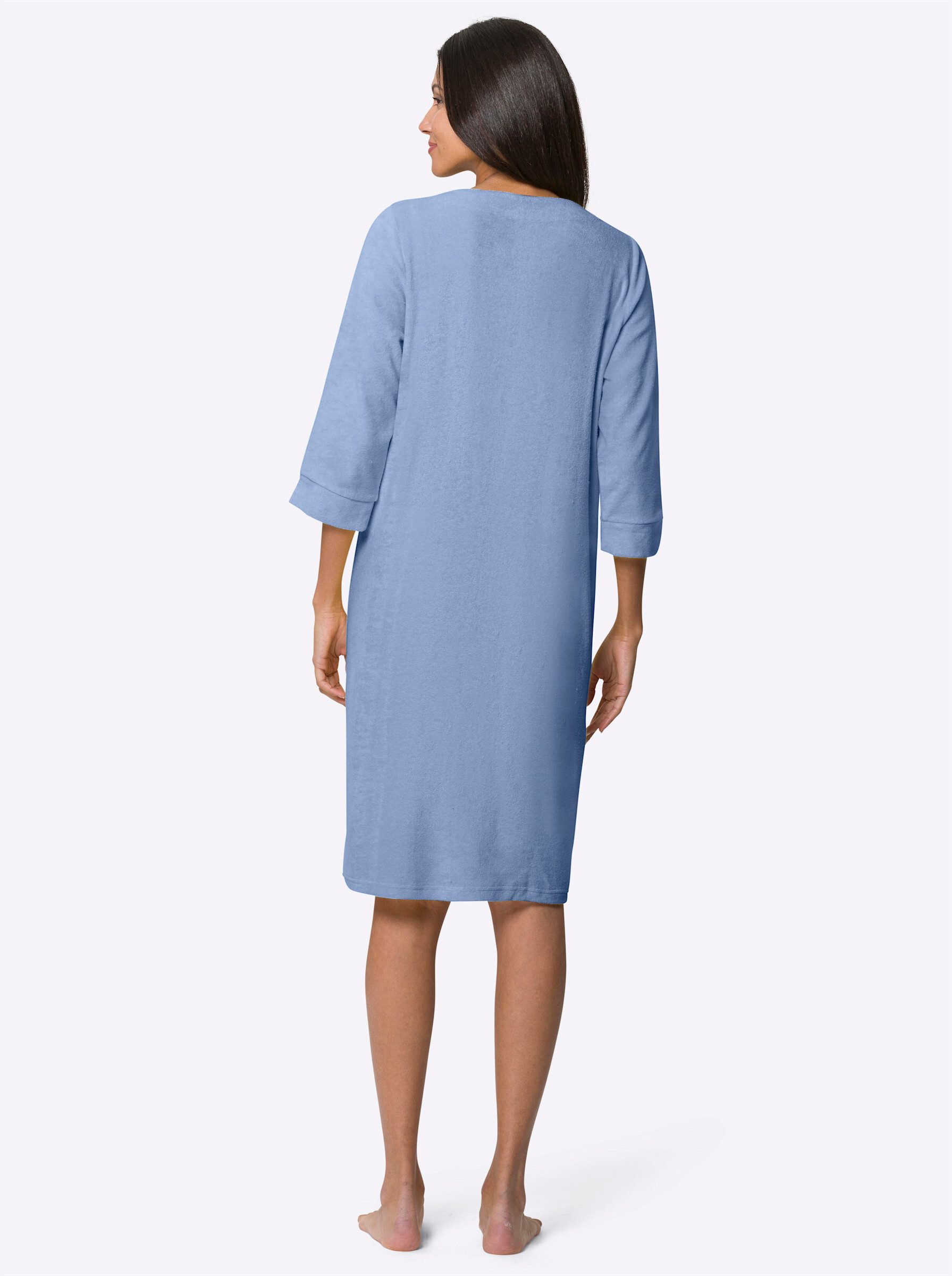 Sieh an! Damenbademantel Bademantel ., Länge ca. 95 cm, Baumwolle, Reißvers günstig online kaufen