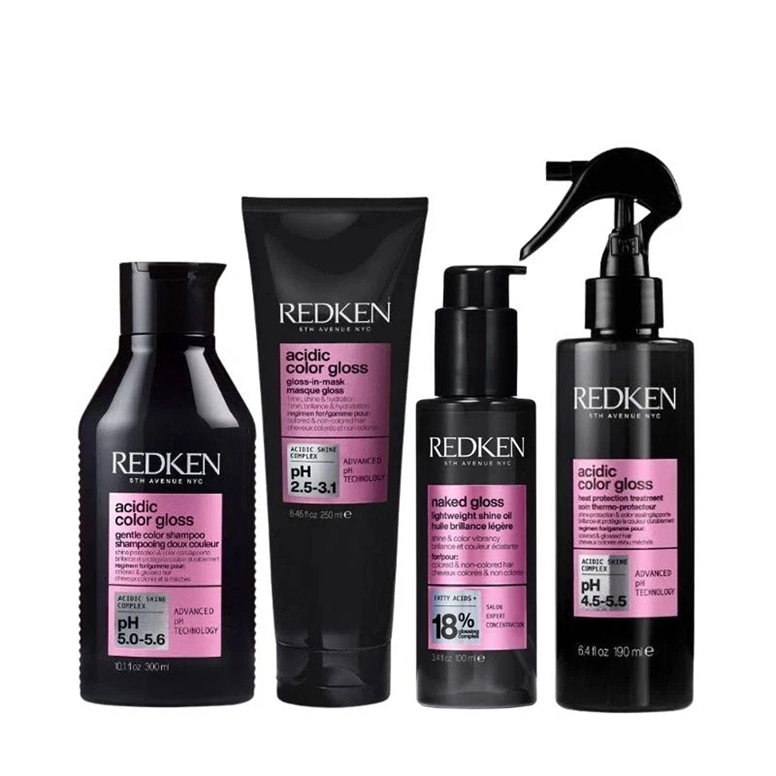 Redken Haarpflege-Set Redken Acidic Color Gloss 4er Set Big Vorteilspack, 4-tlg., Vorteilspack, reichhaltig