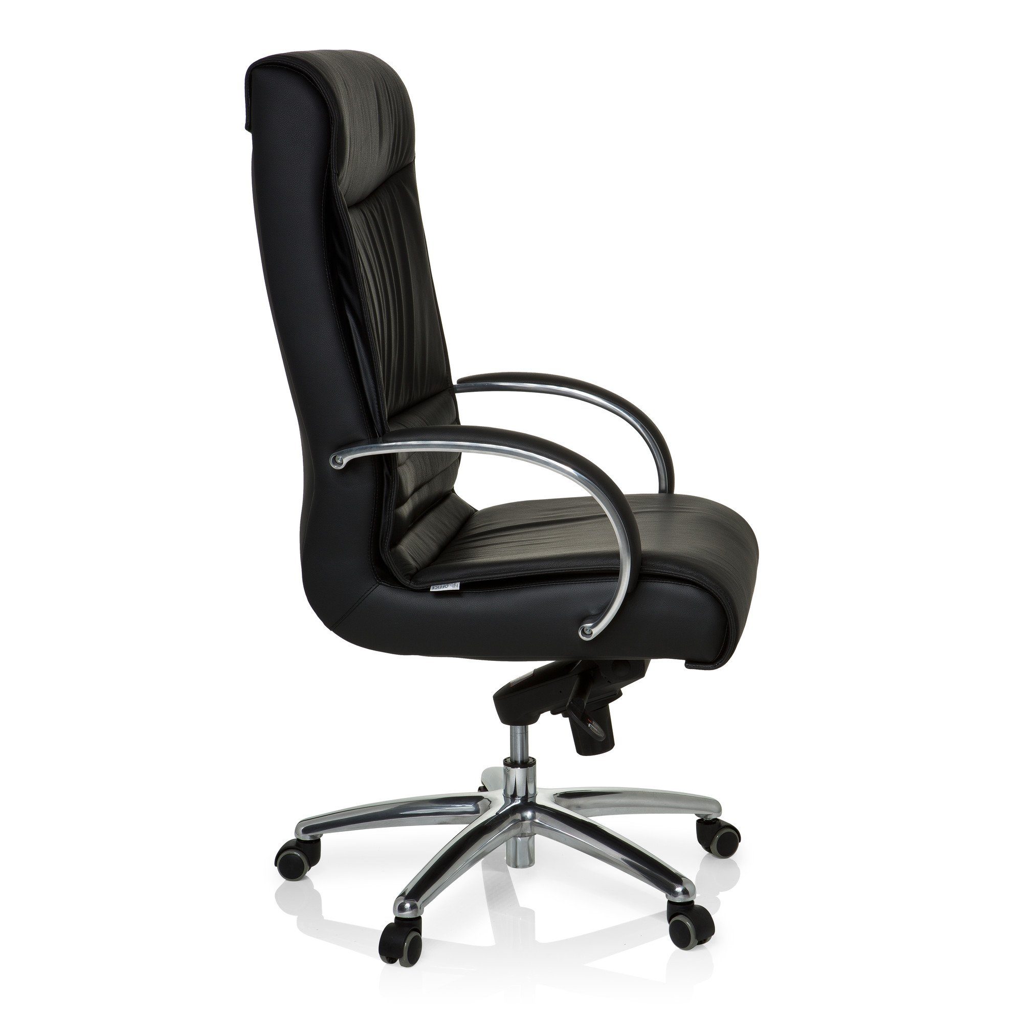 Bürostuhl OFFICE F Leder ergonomisch XXL Chefsessel 400 mit XXL Armlehnen Drehstuhl (1 St), Drehstuhl hjh