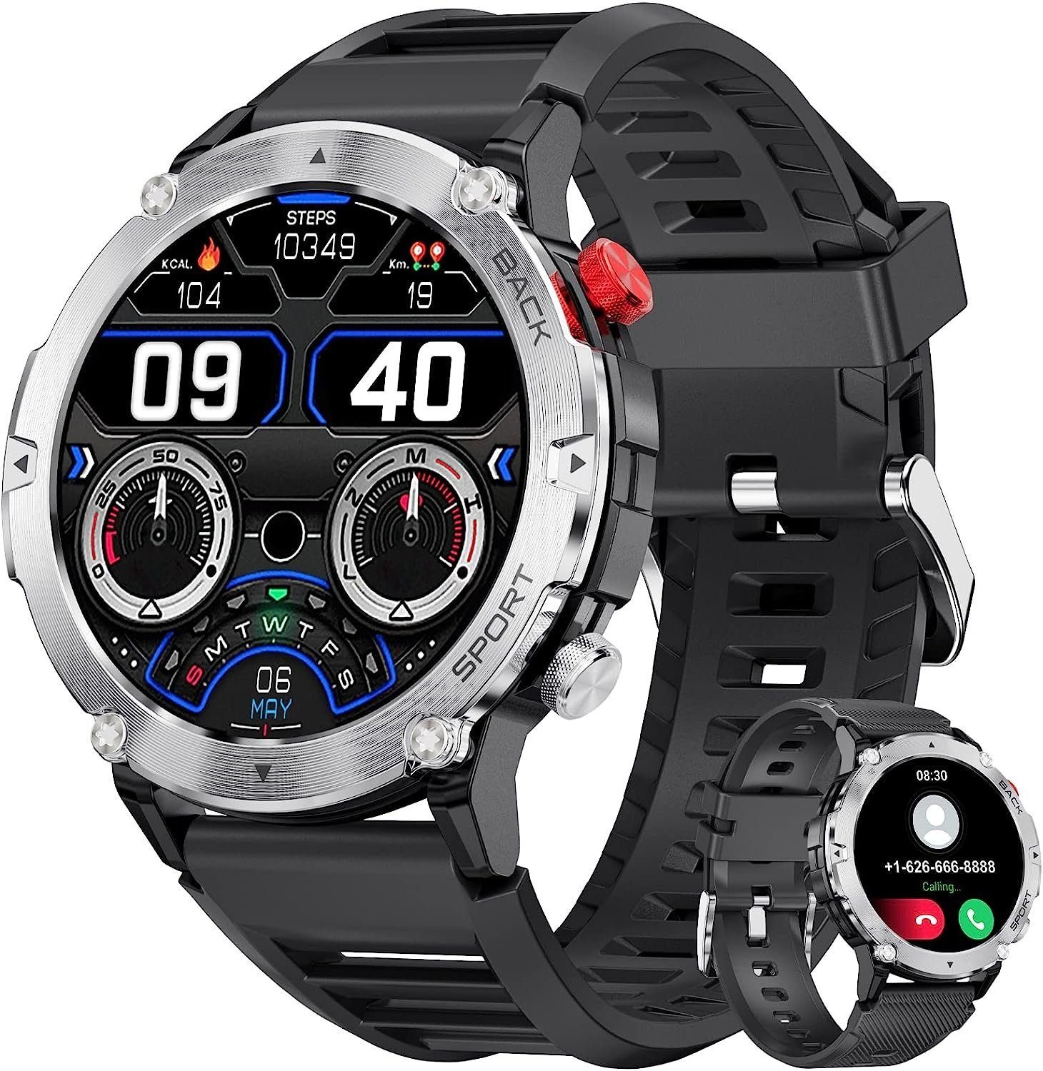 IBETTER Smartwatch, Fitness Tracker Uhr, Damen Herren Smartwatch  (Fitnessuhr mit Telefonfunktion 1,32