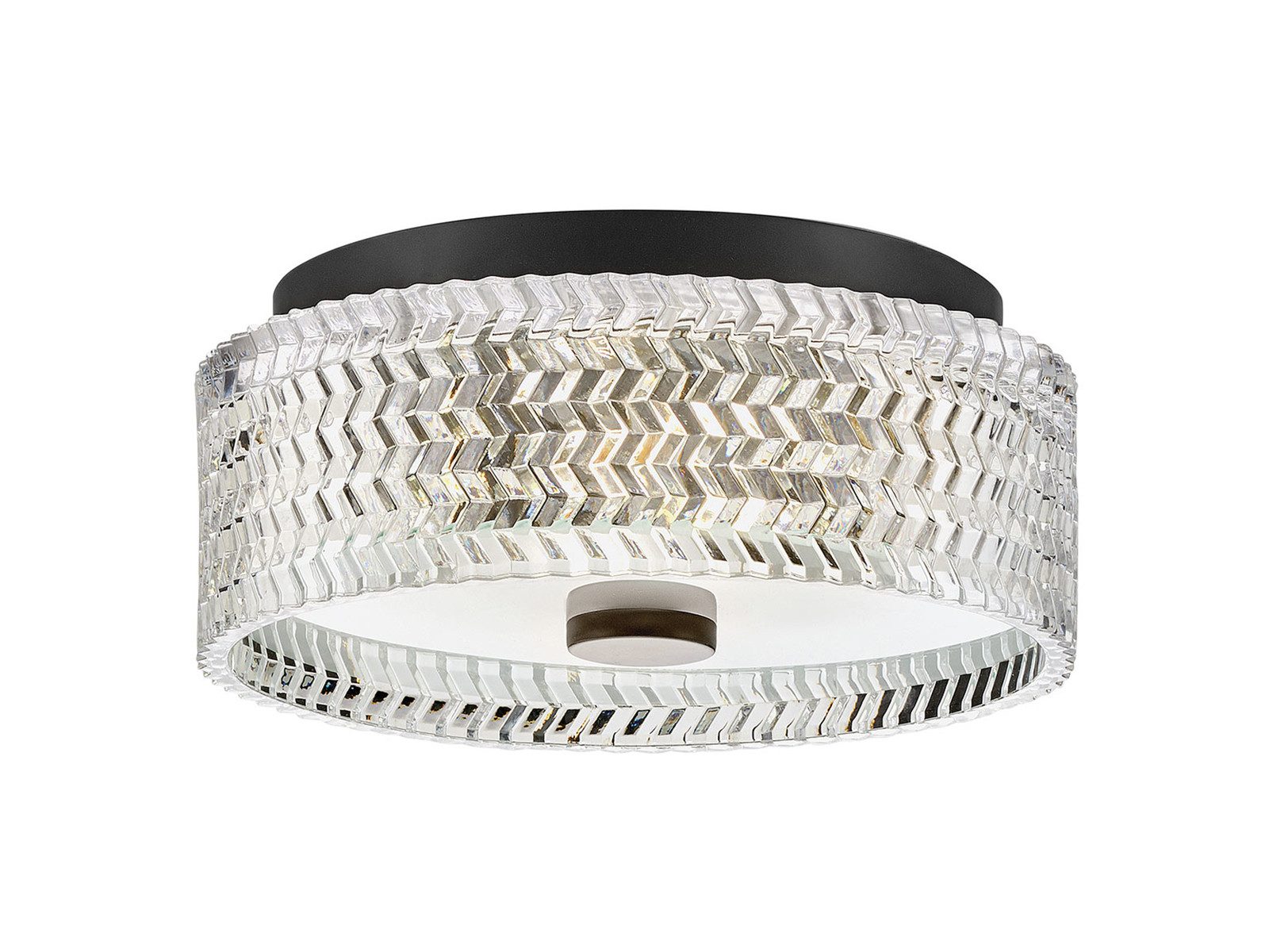 HINKLEY Lighting LED Deckenleuchte mit Chevron Glas Lampenschirm Ø 30,5cm, Dimmfunktion, LED wechselbar, Warmweiß, inkl. Leuchtmitteln in 3 Stufen dimmbar über Licht-Schalter