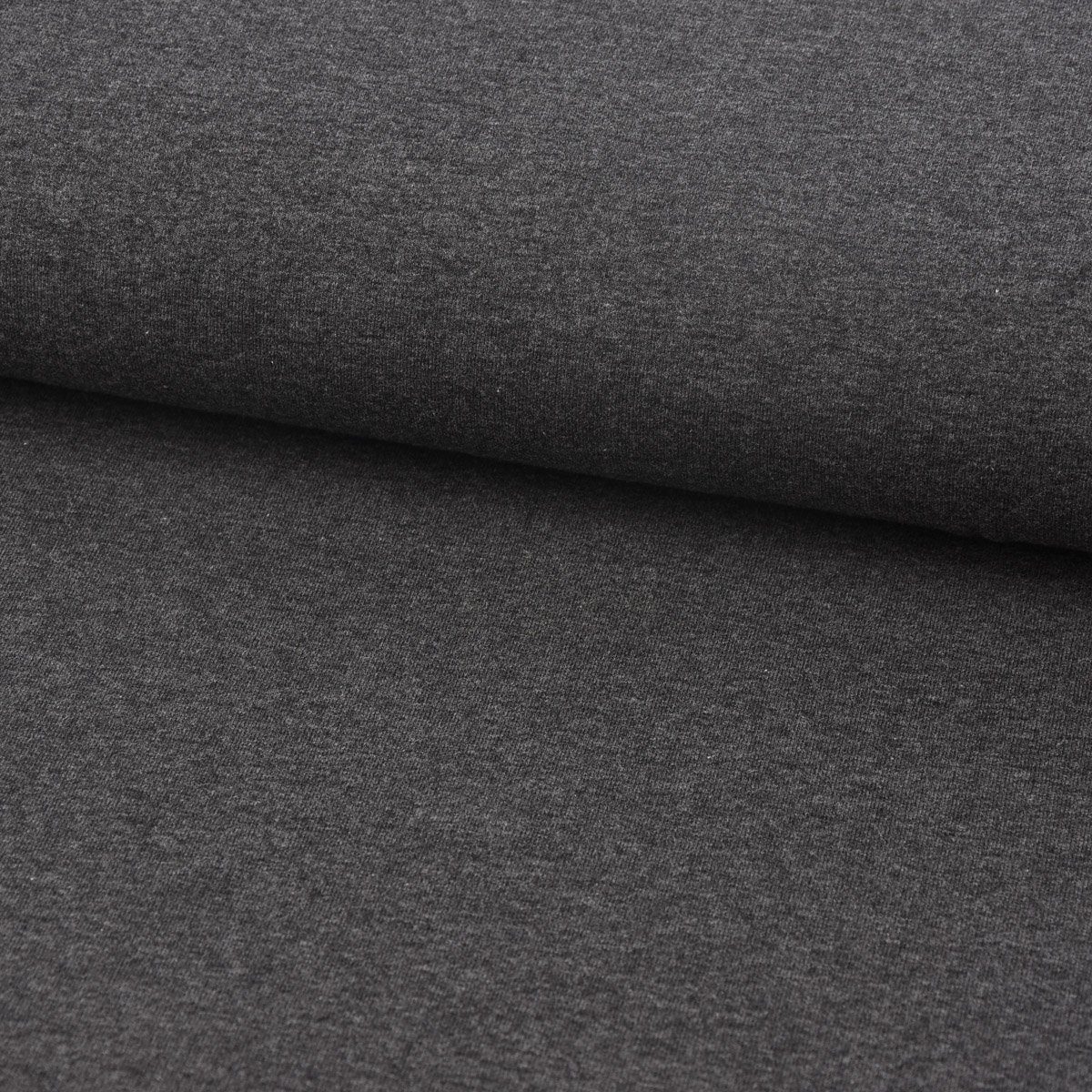 Stoff Jersey einfarbig dunkelgrau meliert 1,60m Breite