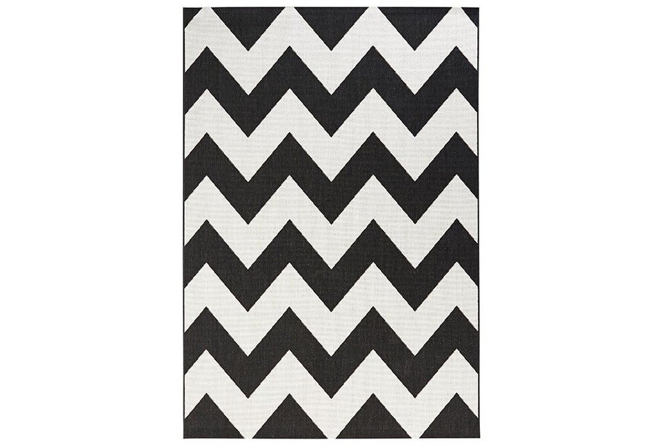 Teppich In- & Outdoorteppich Unique schwarz/creme, NORTHRUGS, rechteckig,  Höhe: 8 mm