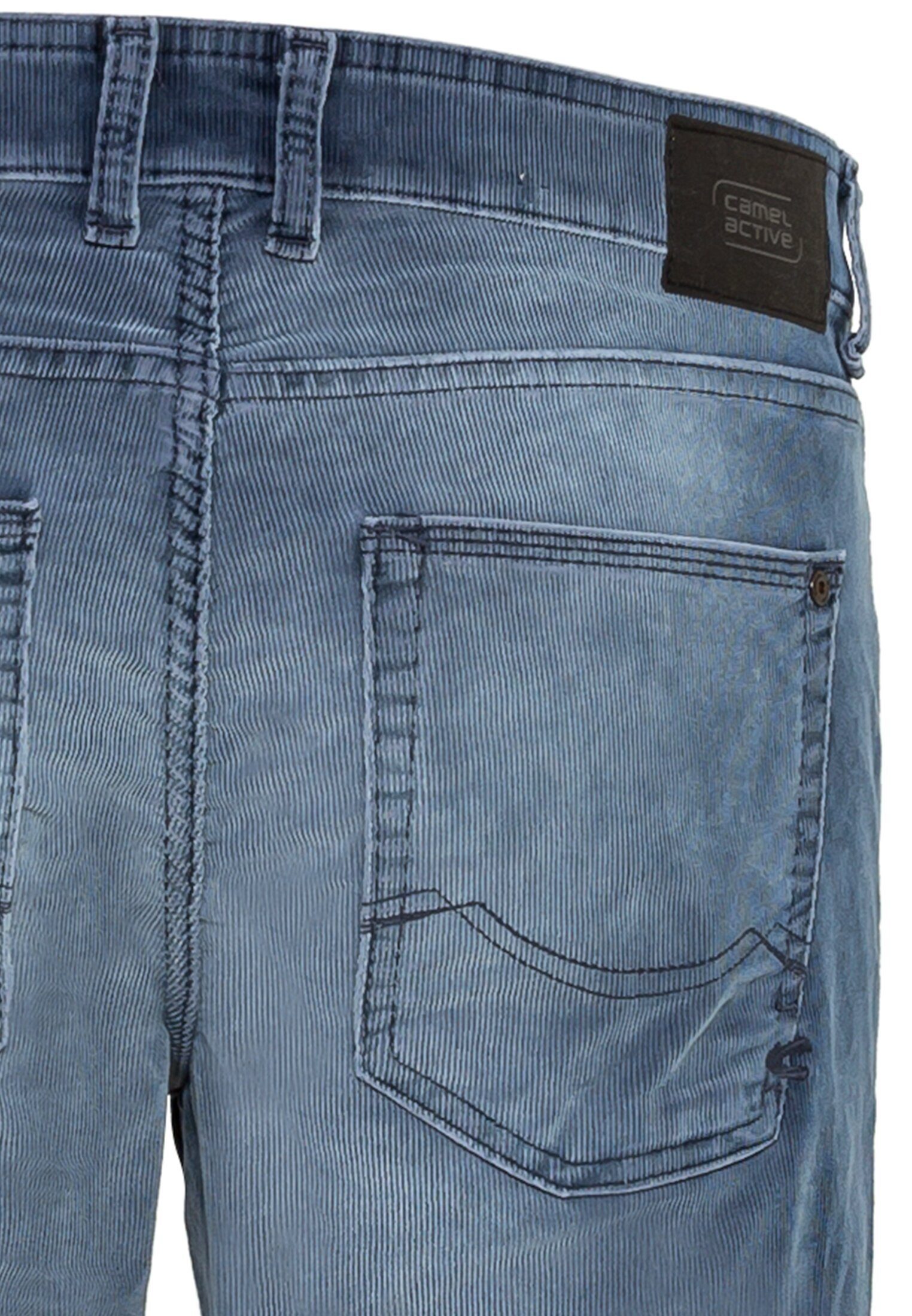 Blau active Fit Cordhose 5-Pocket-Jeans camel Slim
