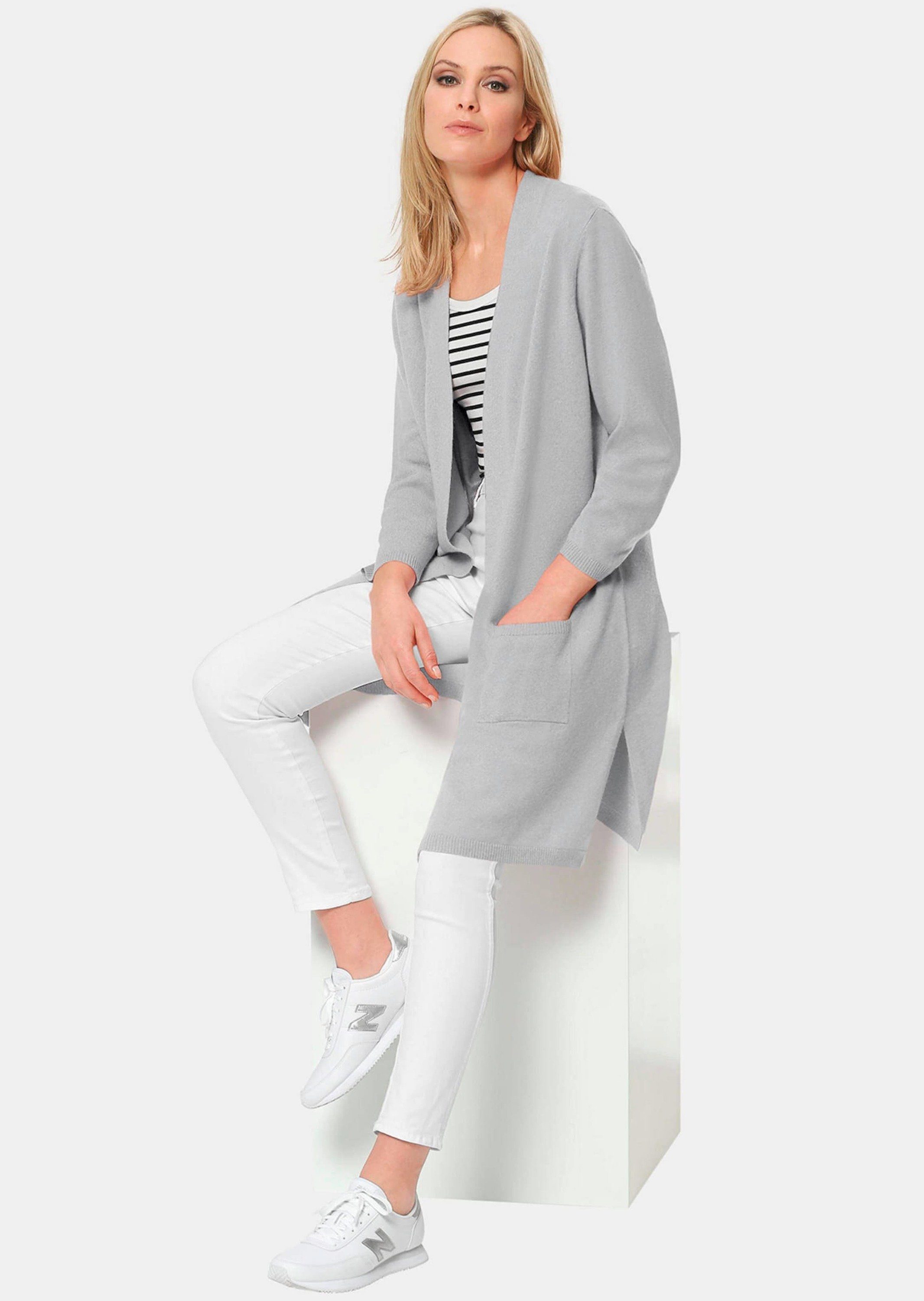 GOLDNER Strickjacke Kurzgröße: Modische Kaschmir-Longstrickjacke