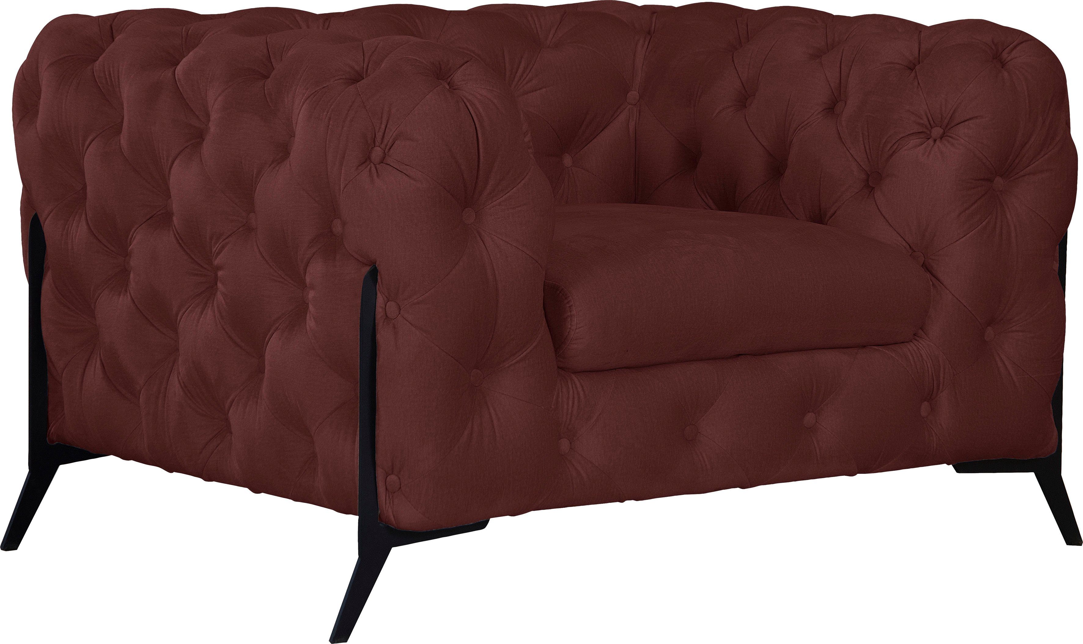 Home affaire Chesterfield-Sessel Amaury Sessel, aufwändige Knopfheftung, moderne Chesterfield Optik, Fußfarbe wählbar