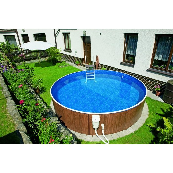 Poolomio Pool Azuro Deluxe Stahlwandpool Rund Ø 550 x 120 cm (Set)