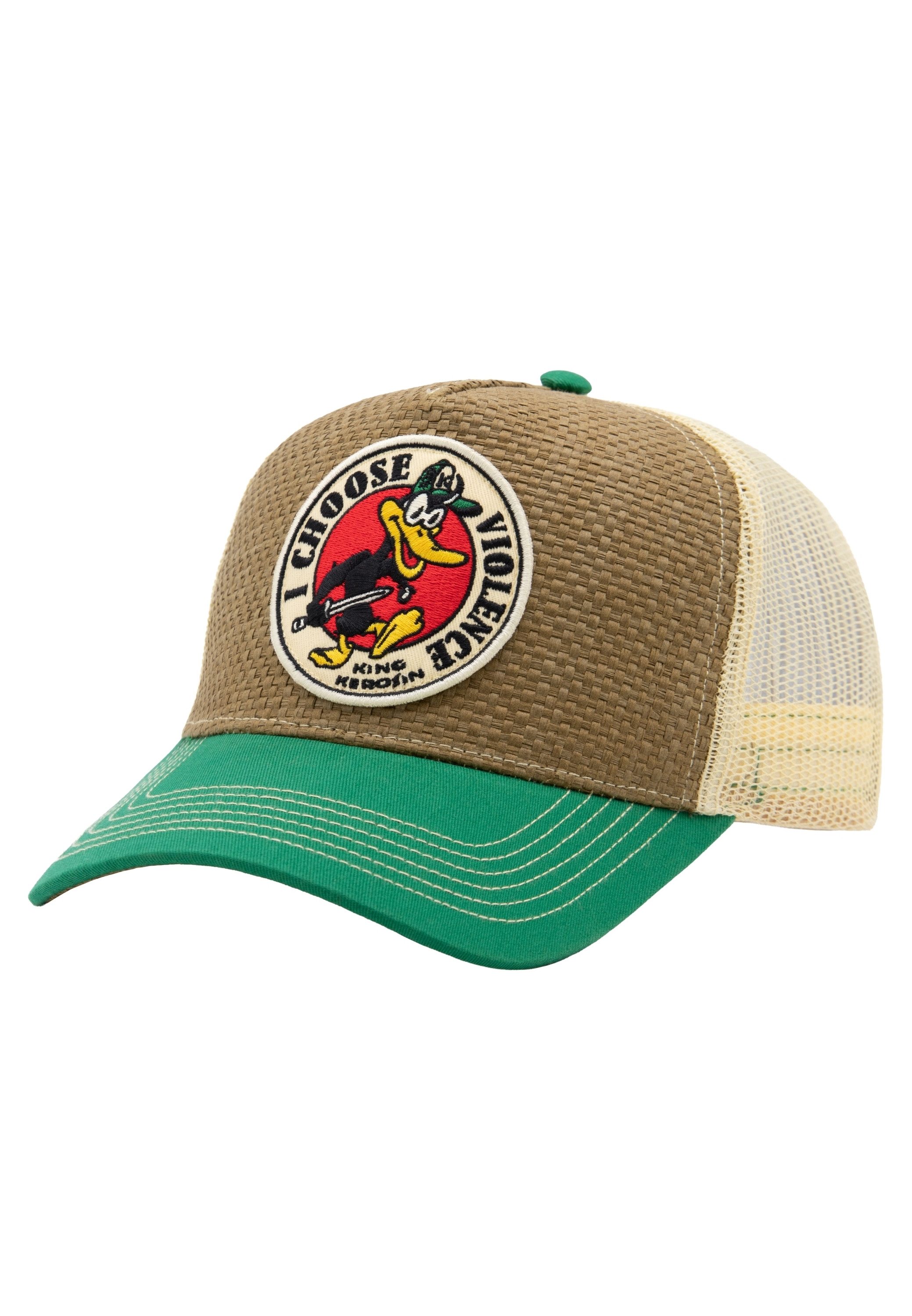 KingKerosin Trucker Cap I Choose Violence (1-St) in Stroh-Optik
