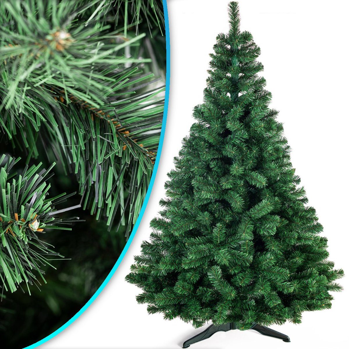 NYVI Künstlicher Weihnachtsbaum Künstlicher Weihnachtsbaum NYVI-Xmas LE1 - täuschend echter Christbaum, Tannenbaum künstlich Ständer simpler Aufbau 120 150 180 220 250 280 cm