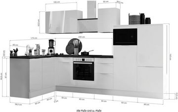 RESPEKTA Küche Elisabeth, vormontiert, inkl. E-Geräte, Breite 340 cm