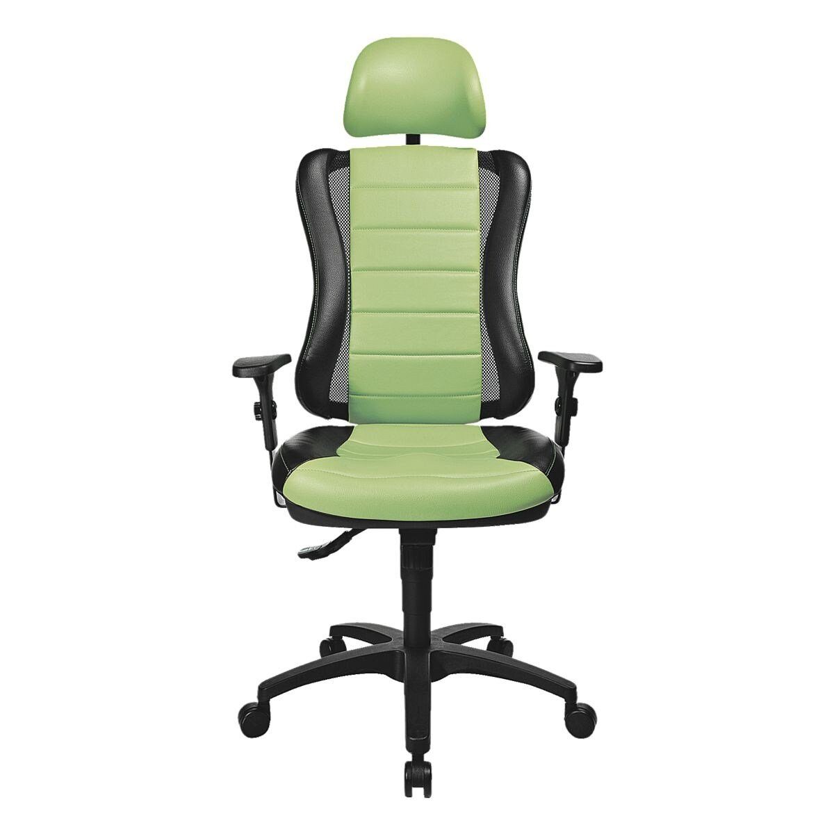 Point Schreibtischstuhl schwarz-grün TOPSTAR Kopfstütze und mit Knierolle, XXL-Muldensitz RS, Armlehnen) Head mit (ohne