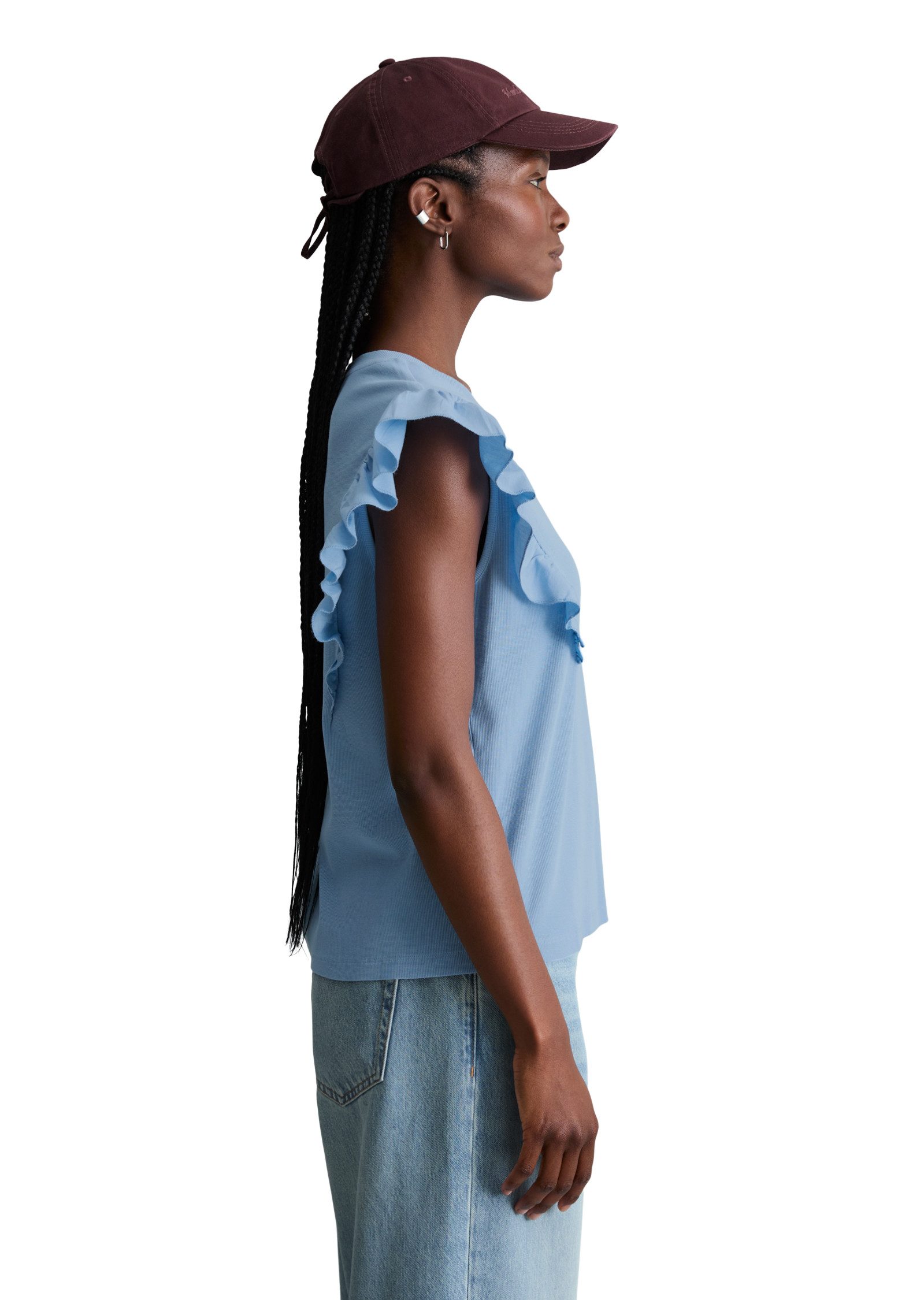 Marc O'Polo DENIM T-Shirt aus weichem Rippjersey