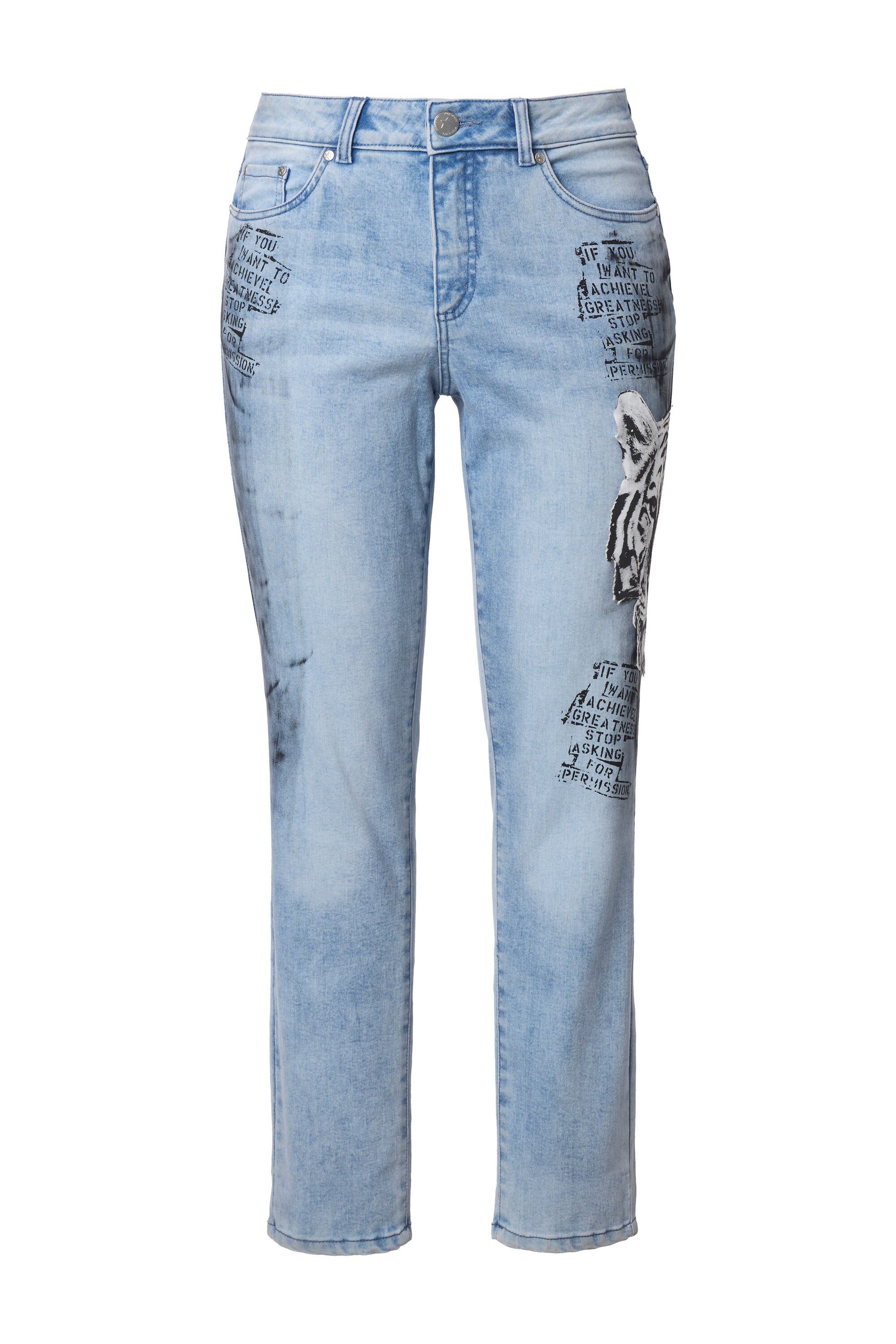 Angel of Style Röhrenjeans Slim-Jeans Emma Stretchdenim Leo-Applikation günstig online kaufen