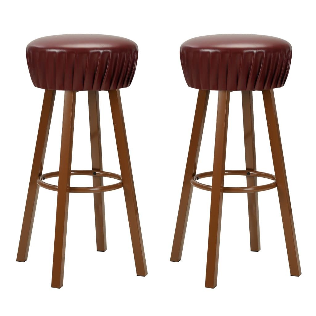 Barhocker Barhocker 2 Stk. Braun Kunstleder