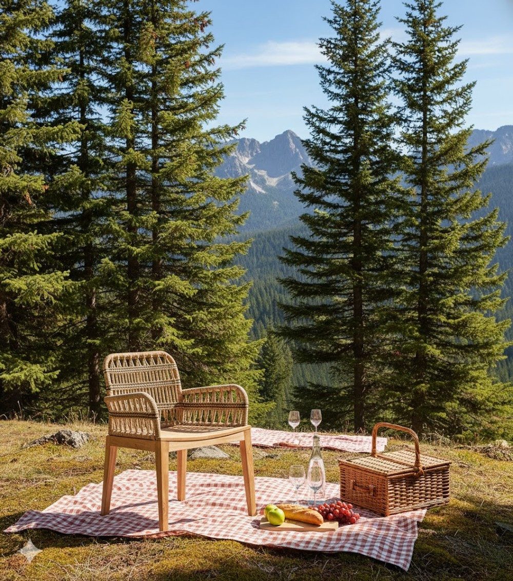 Xlmoebel Gartenstuhl Stilvoller Designer Rattanstuhl für Luxus-Terrassenambiente, Made in Europa