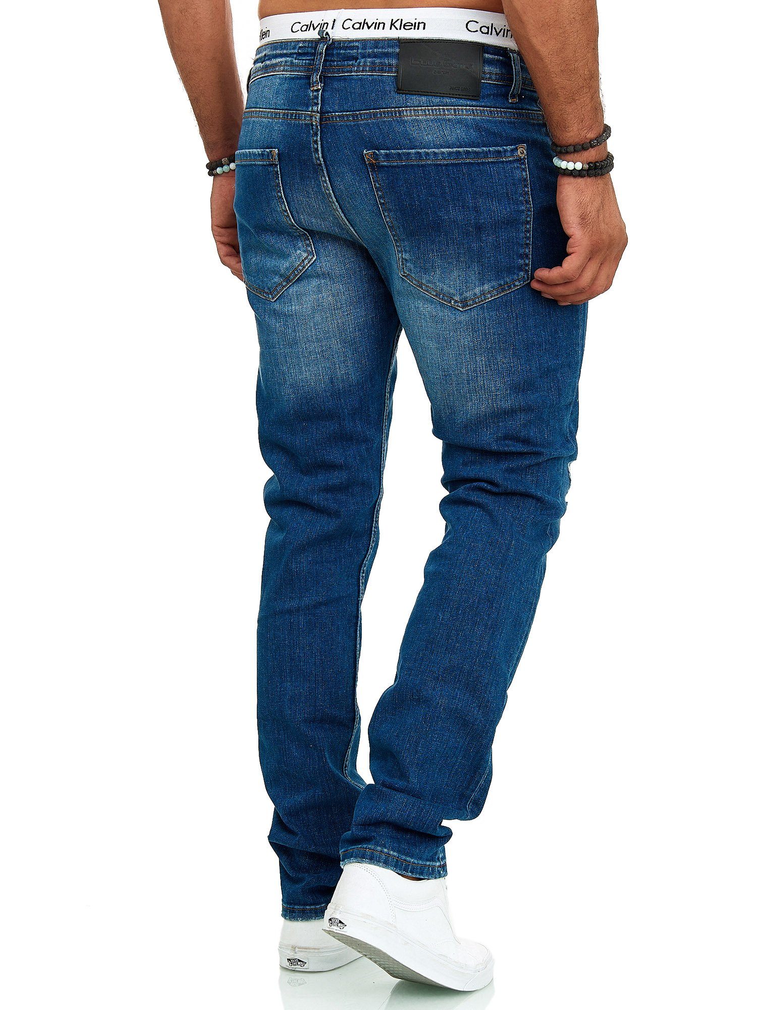 J-700C Freizeit Casual Business (Jeanshose Designerjeans Blau OneRedox Bootcut, 710 1-tlg) Straight-Jeans