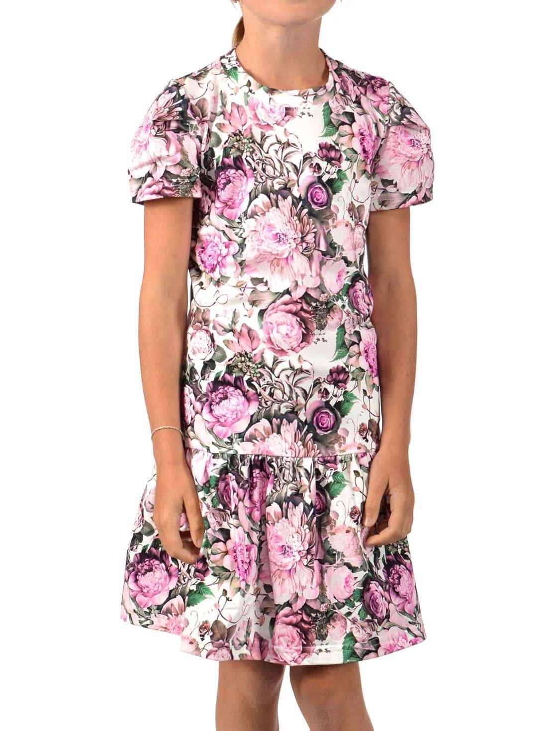 KMISSO Sommerkleid Mädchen Kleid tragen 30367 Rosa Kräuselfaltenrock mit (1-tlg) bequem zu