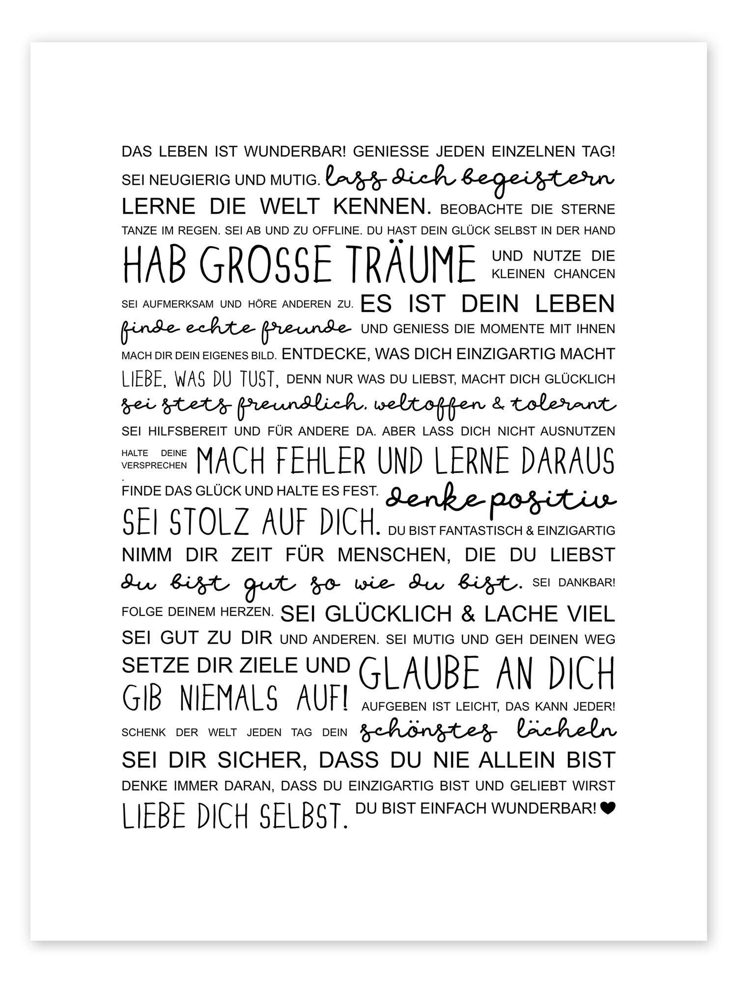 Posterlounge Poster Heyduda, Das Leben ist günstig online kaufen