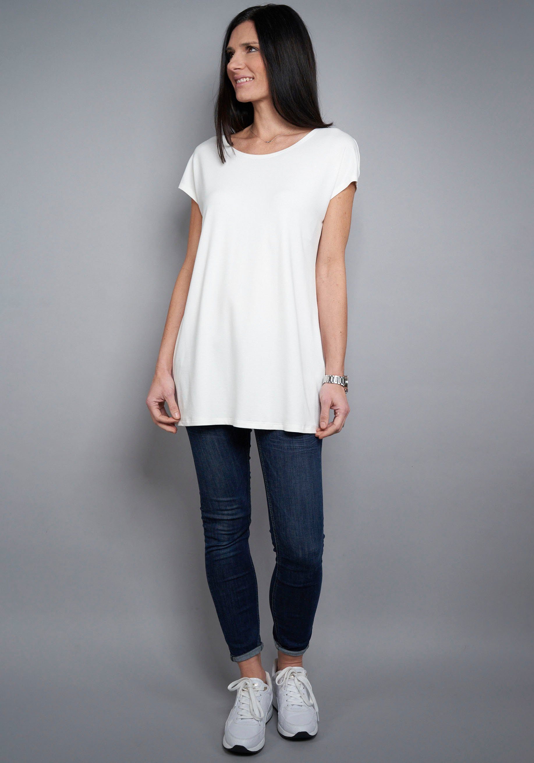 Seidel Moden Longshirt in schlichtem Design offwhite