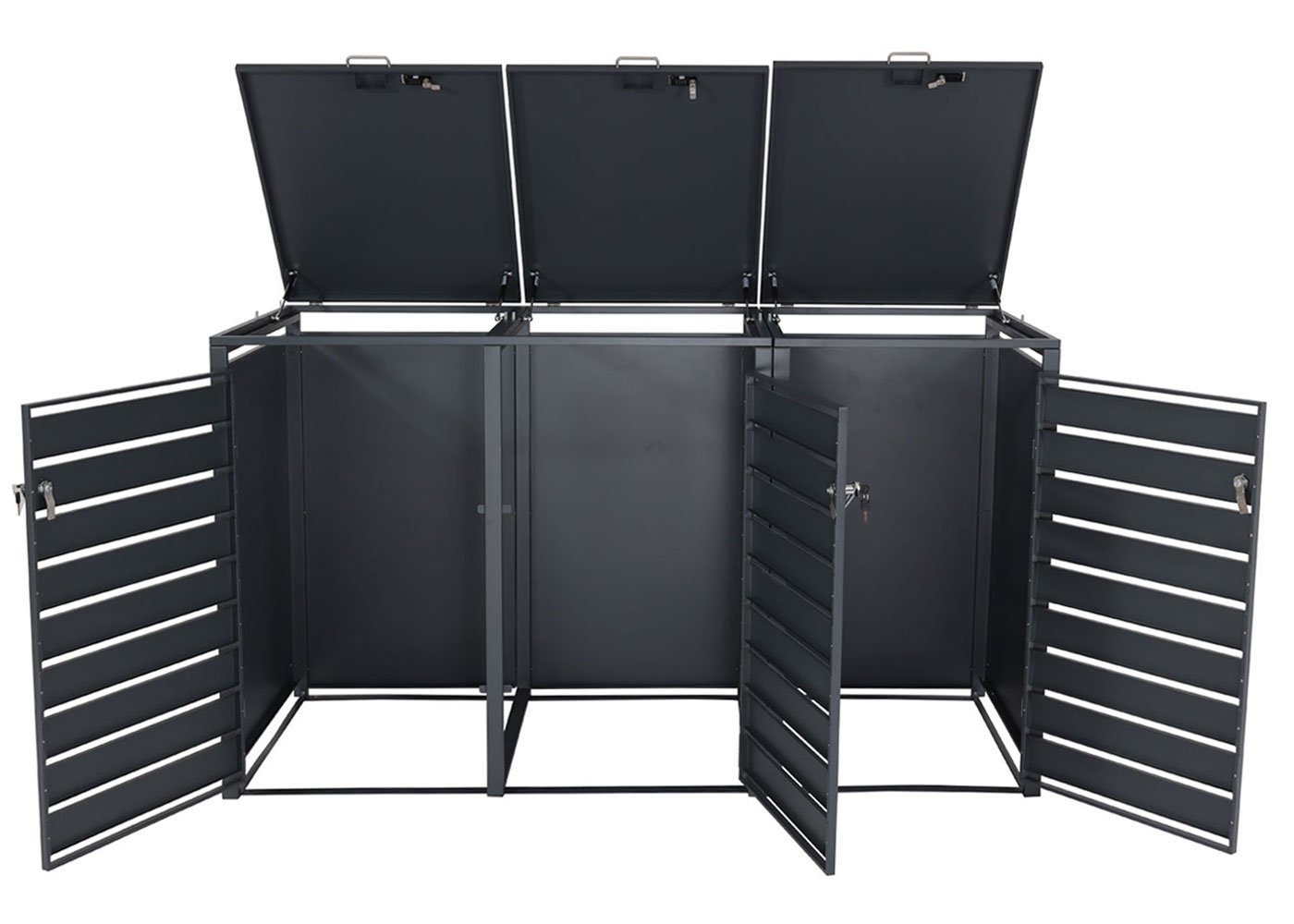 MCW Mülltonnenbox MCW-J81-3 (3 St), Für drei Mülltonnen mit 80 bis 240 Liter Fassungsvermögenerweiterbar