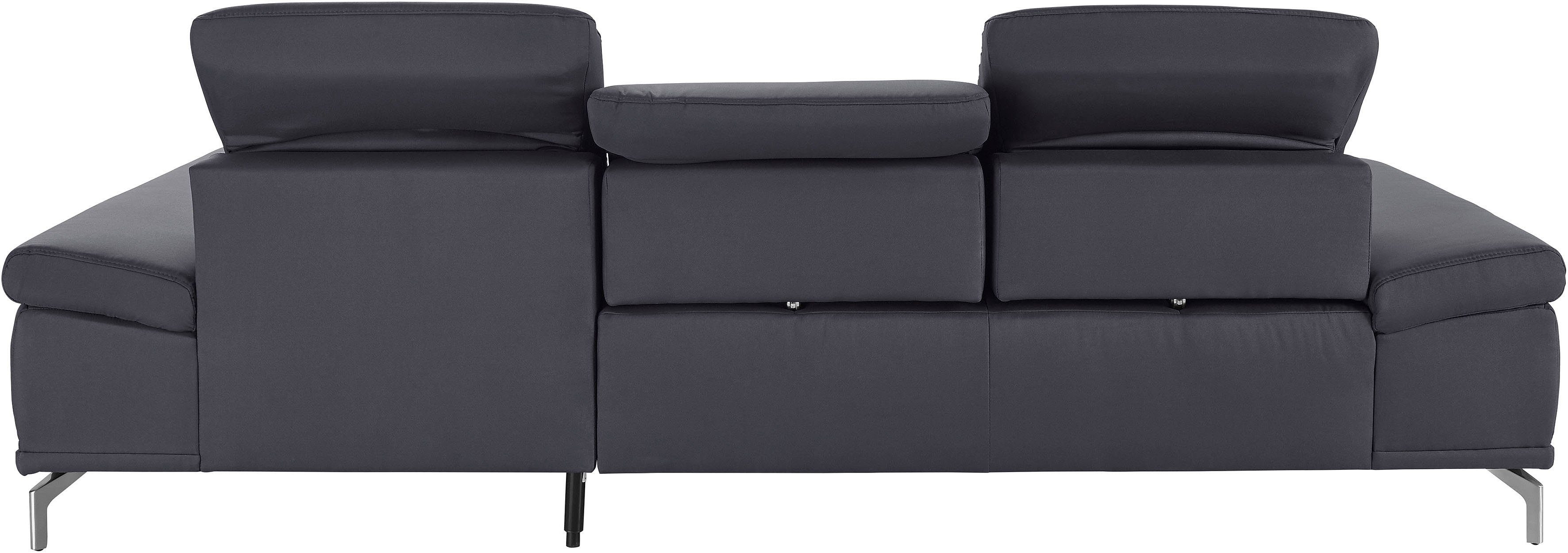 Places of Style Ecksofa Caluna, Inkl.Sitztiefenverstellung, wahlweise mit Kopf- und Armteilverstellung