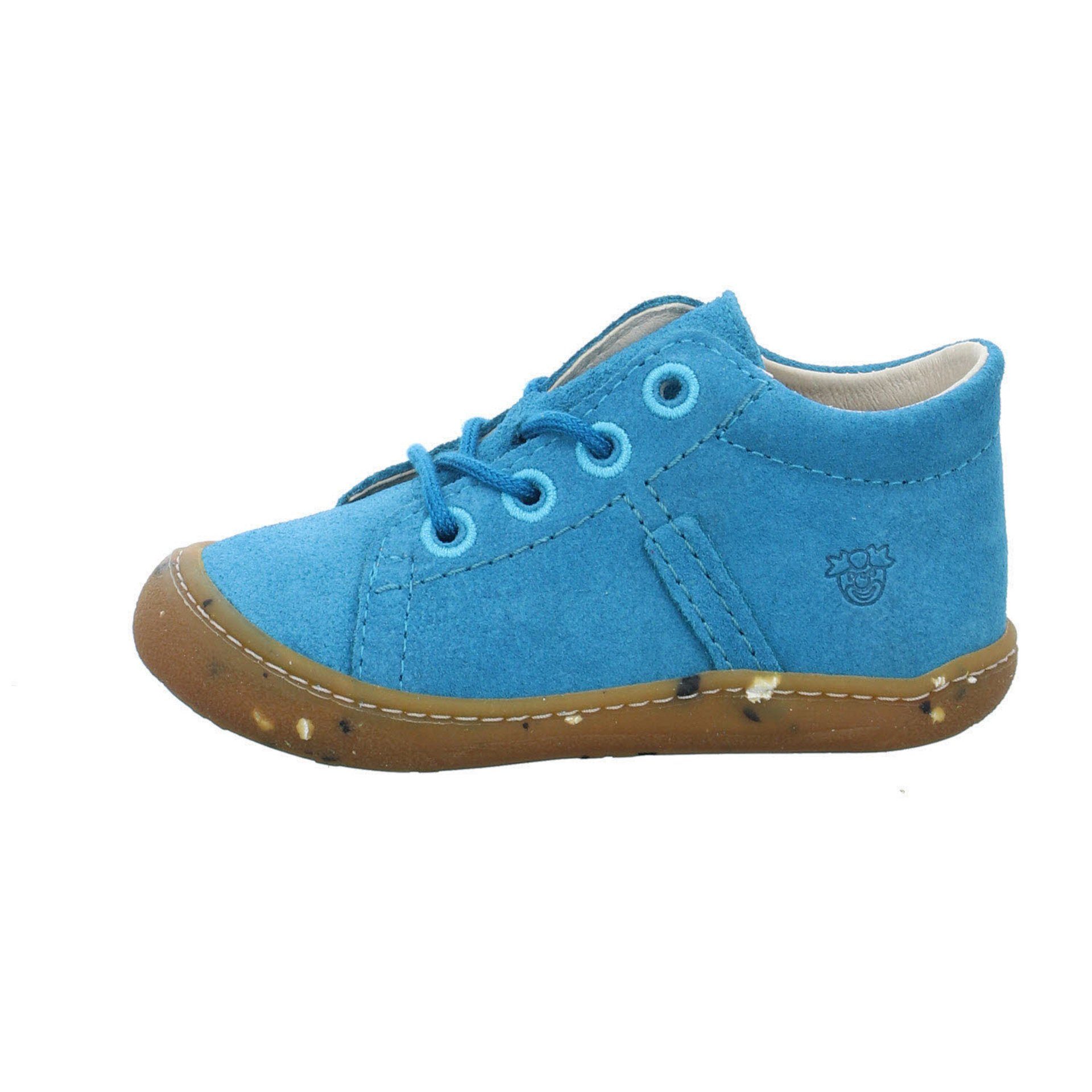 blau hell Lauflernschuhe Baby Krabbelschuhe Nubukleder Ricosta Schnürschuh