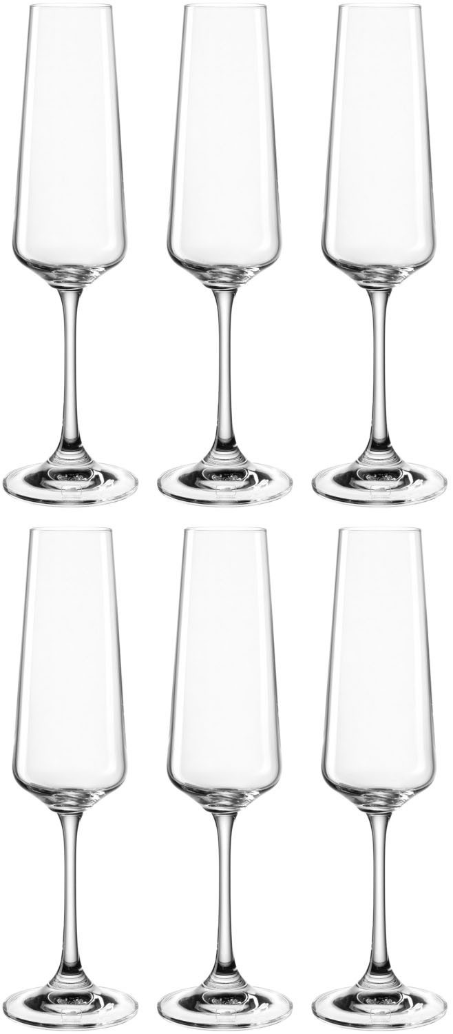 LEONARDO Sektglas Gläser-Set PALADINO, 220 ml, 6er-Set, 6-tlg., Kristallglas, spülmaschinengeeignet