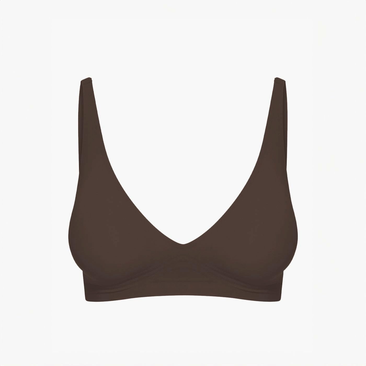cfab (creamy fabrics) Bügelloser BH Comfort Push-Up BH-Braun-2XL (1-tlg)