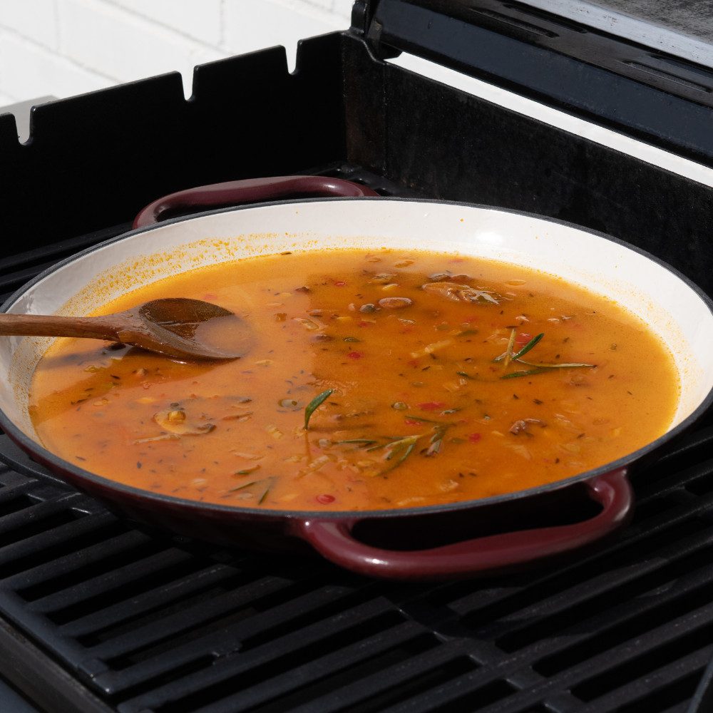 Mahlzeit Paellapfanne Paella Pfanne, Ø 35cm, Sunny Orange, 2 Griffe, Gusseisen emailliert, Gusseisen