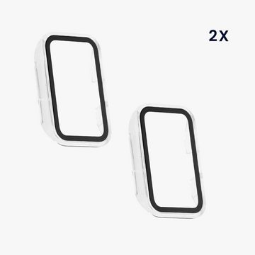 kwmobile Smartwatch-Hülle 2x Hülle für Huawei Band 8, Fullbody Fitnesstracker Glas Cover Case Schutzhülle Set