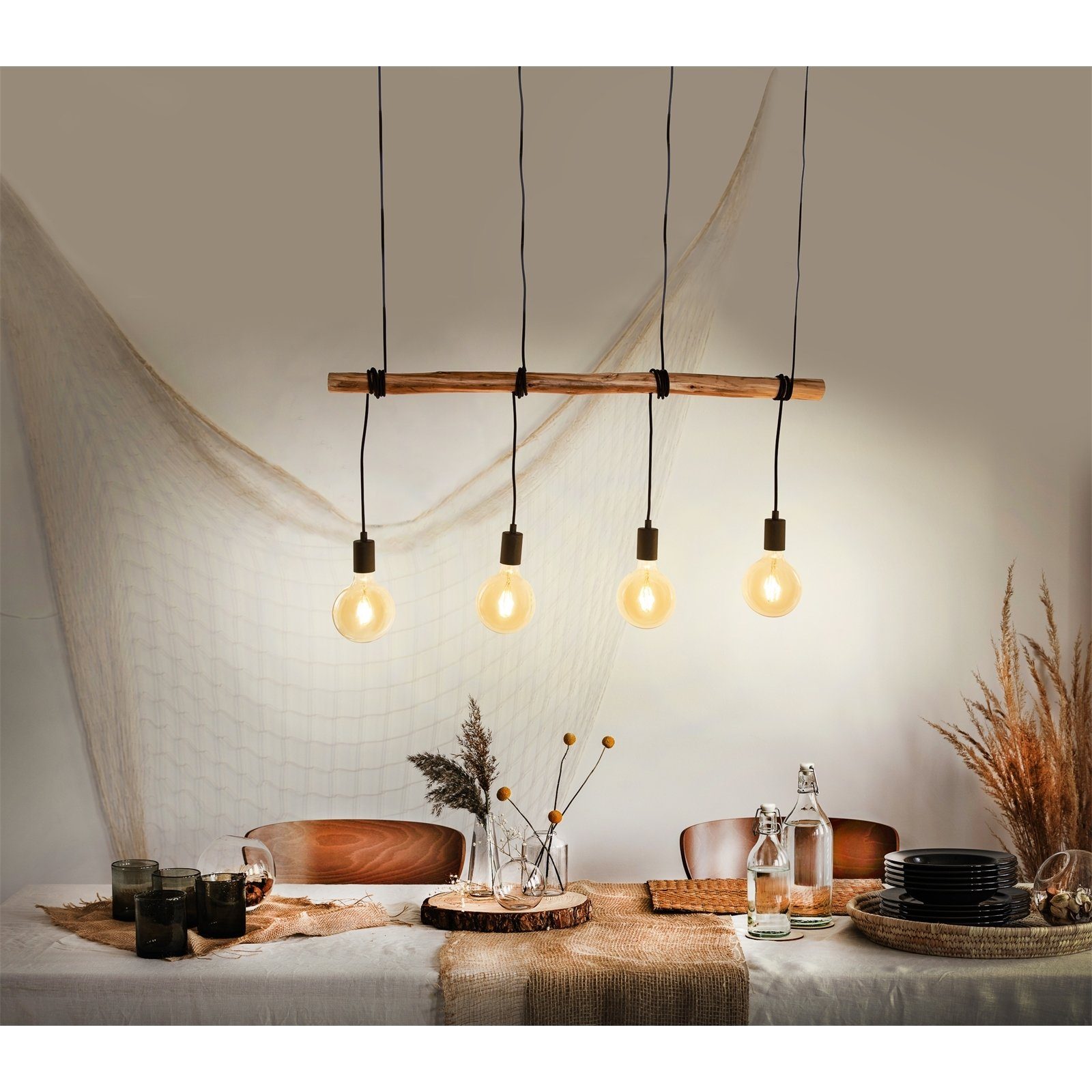 NOWA Deckenleuchte Deckenleuchte 4-flammig TERIS, ohne Leuchtmittel, Decken günstig online kaufen