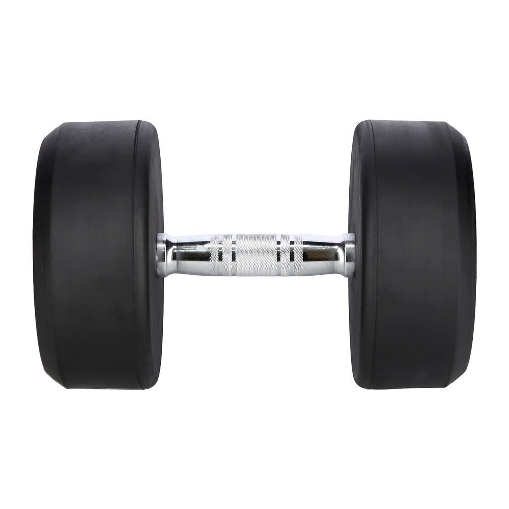 HMS Hantel Rundhantel Gummihantel Krafttraining, (Spar-Set, 27, 5 kg bodenschonend), Gummiummantelung, gerändelter Chromgriff