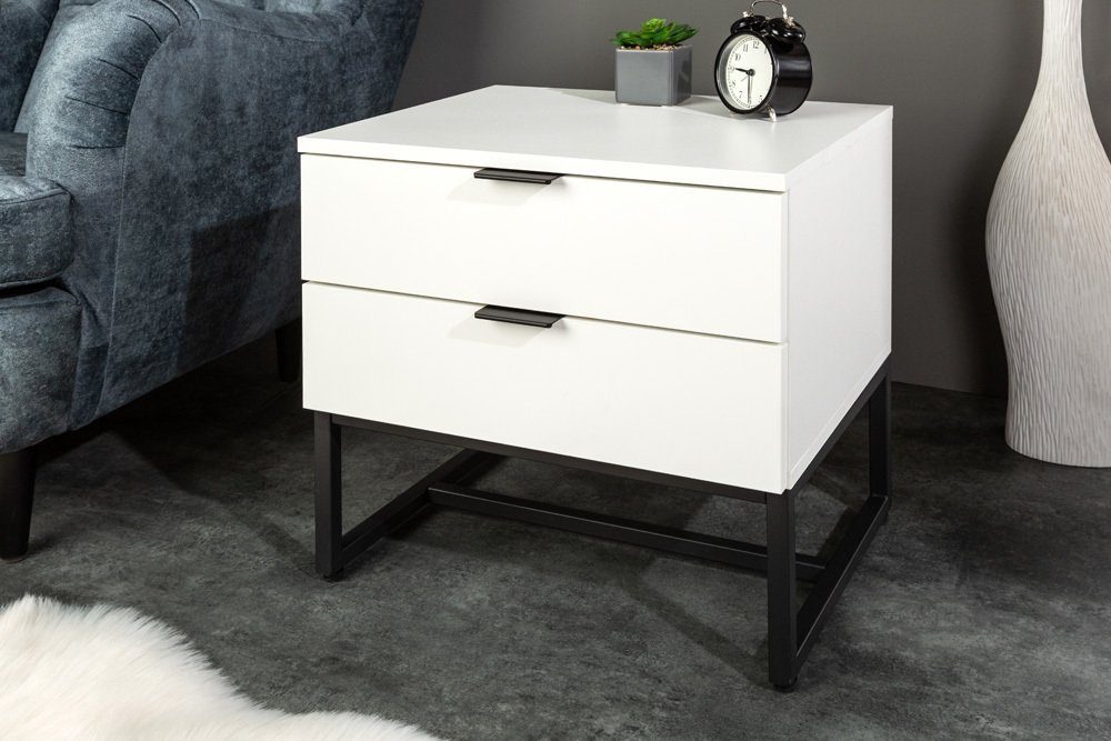 riess-ambiente Nachttisch »X7 50cm weiß / schwarz« (1-St), Nachtkommode ·  Holzwerkstoff · Metall · mit Schublade · Schlafzimmer online kaufen | OTTO