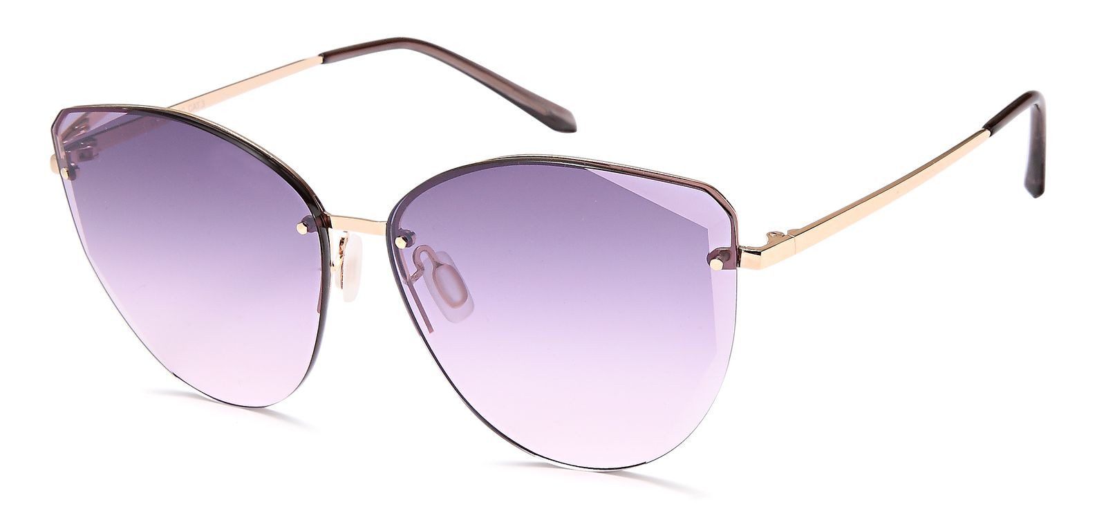 styleBREAKER Sonnenbrille (1-St) Getönt Gestell Gold / Glas Violett Verlauf