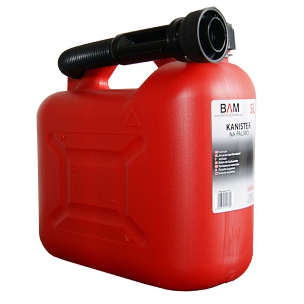 Systafex® Benzinkanister 5L Kraftstoffkanister mit Ausgießer – für Notbetankung (Kanister mit Ausgießer), für Benzin, Diesel, Kraftstoff geeignet