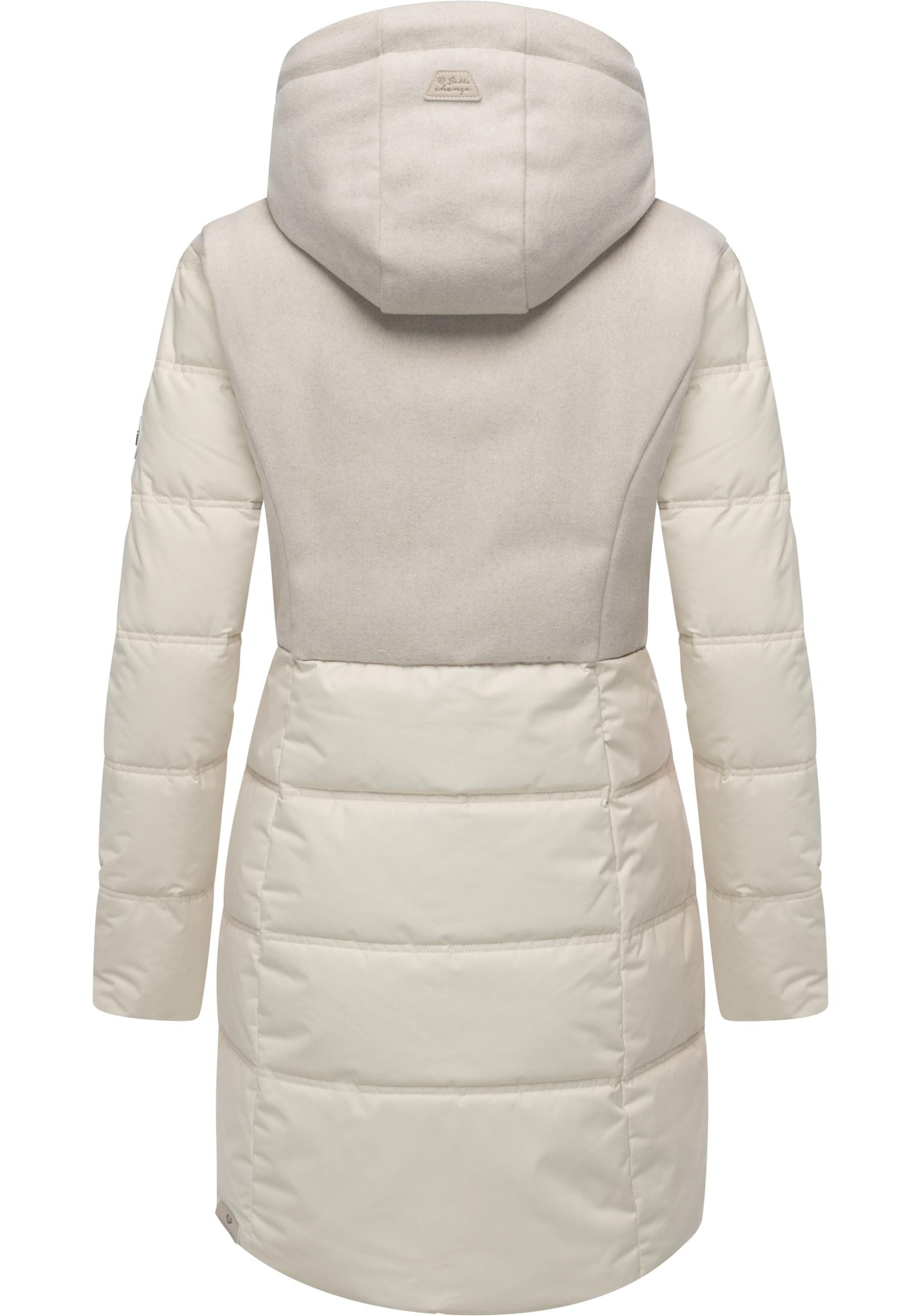 Ragwear Winterjacke Ashani Block Intl. stylischer Winterparka mit gefütterter Kapuze