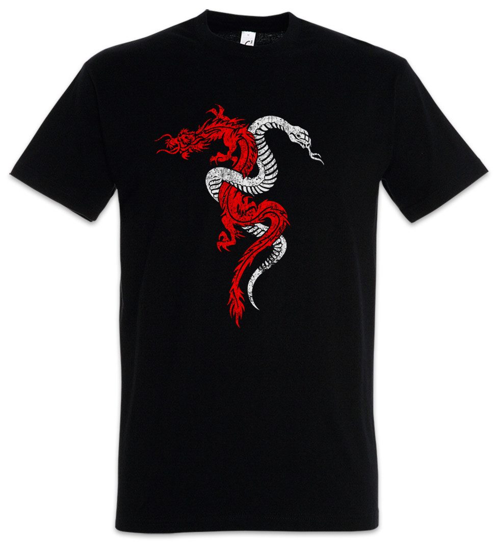 Urban Backwoods Print-Shirt Dragon & Snake Sign Herren T-Shirt Serpent Drache Schlange Tattoo RPG (1-tlg) Dungeons Role Play Game