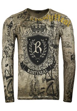 Rusty Neal Langarmshirt aus hochwertigem Stoff mit Rundhals