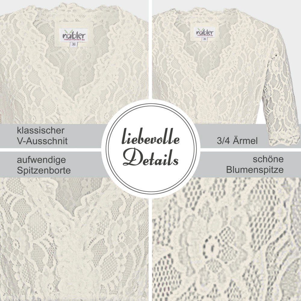 Nübler Dirndlbluse Dirndlbluse 3/4 Arm Laura in Creme von Nübler