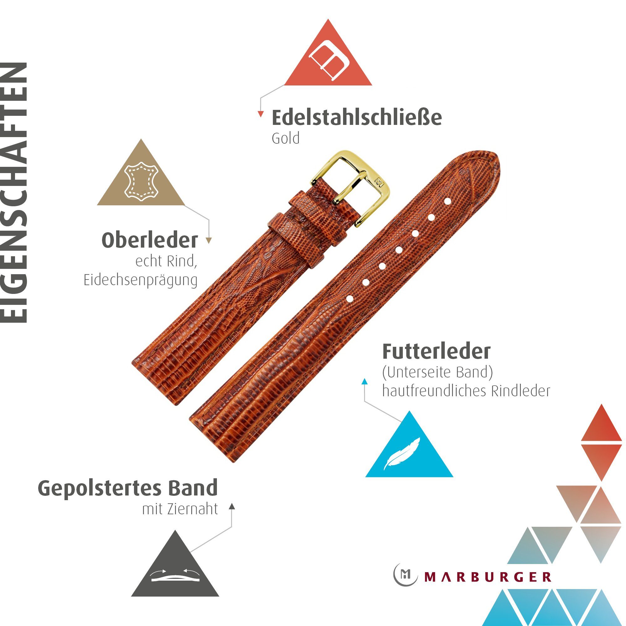 MARBURGER Uhrenarmband 8mm Leder Eidechse (Teju) günstig online kaufen