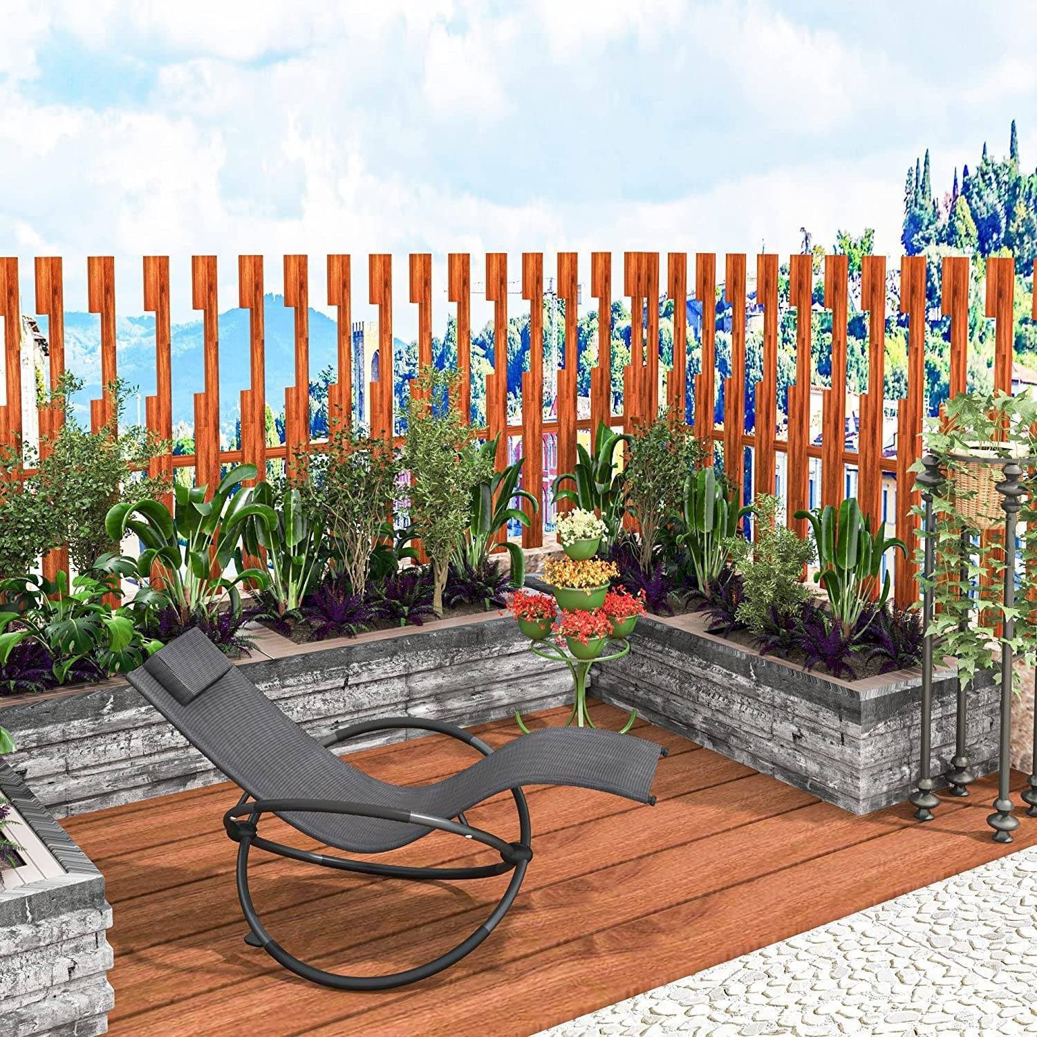 Woltu Schaukelstuhl (2 St), Sonnenliege für Garten und Terrasse