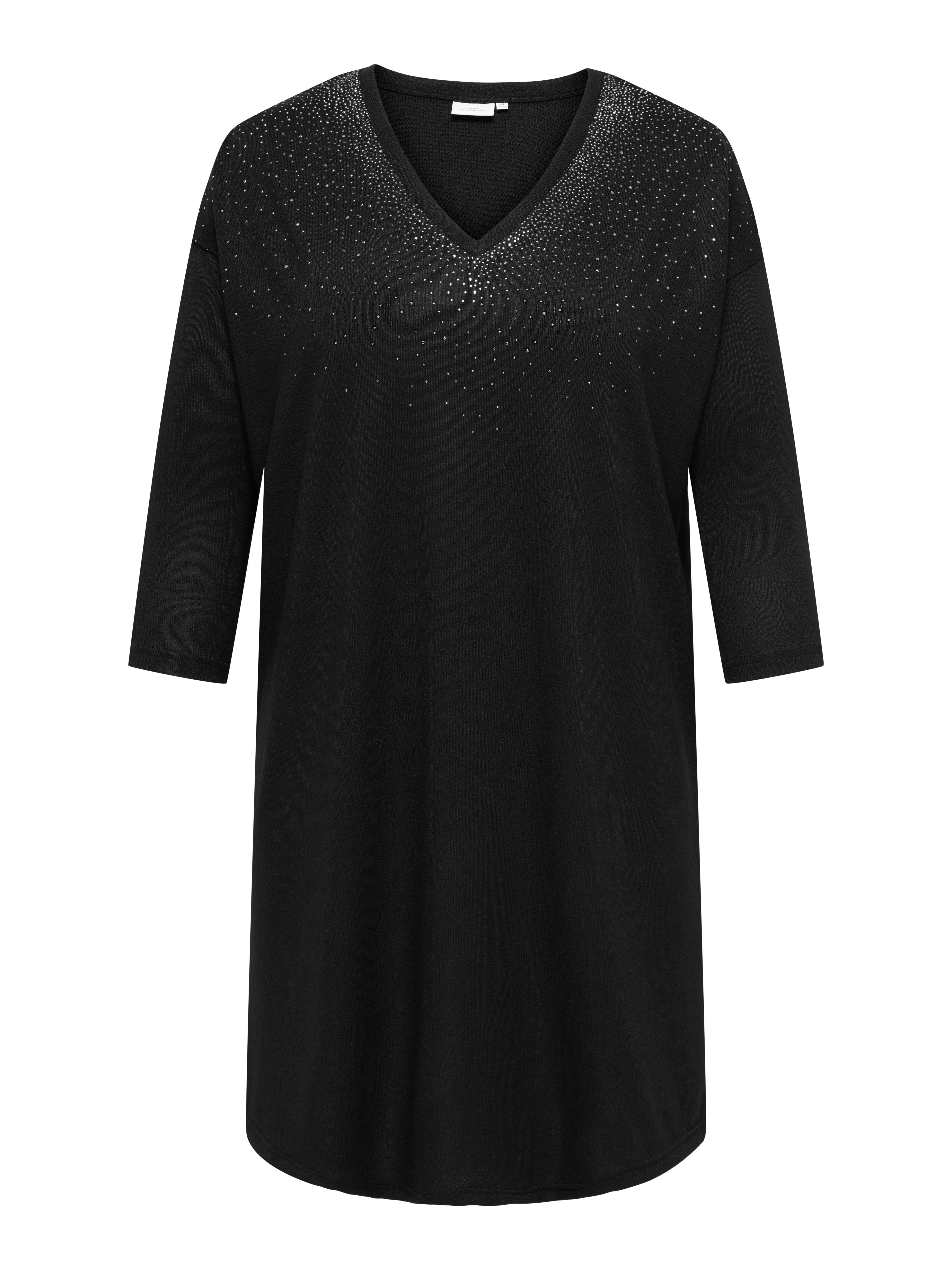 ONLY CARMAKOMA Jerseykleid CARALBA 3/4 SL V-NECK ABK DRESS JRS Sommerkleid