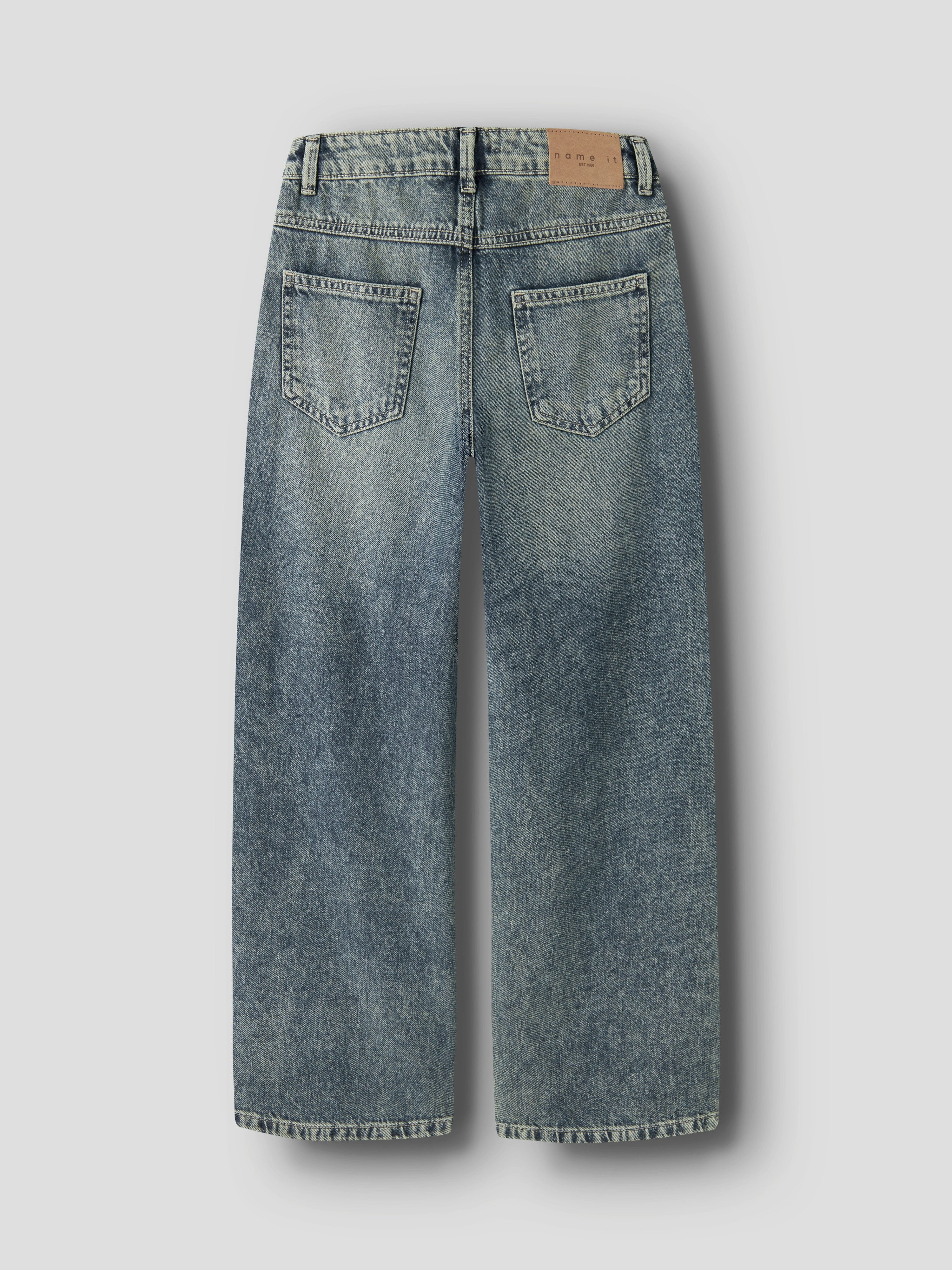 name it 5-Pocket-Jeans NKFROSE für Mädchen mit Destroyed-Effekt und hohem Bund normal, Denim, Abriebeffekte, Reißverschluss