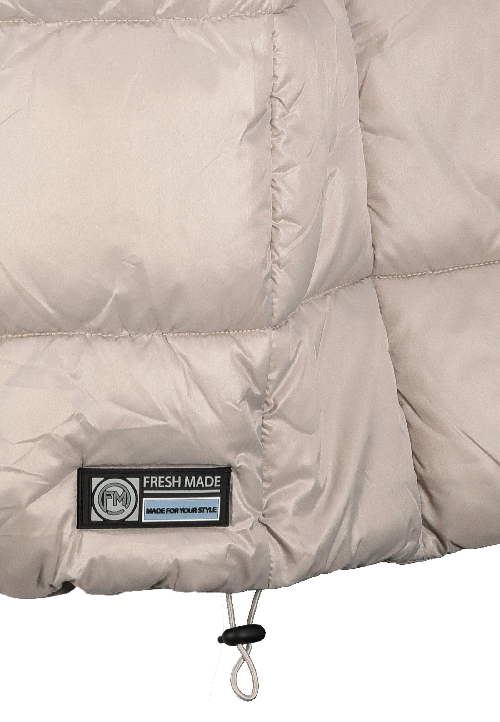 Fresh Made Steppweste Lange Stepp weste Kapuze Übergangs Herbst Frühlings Weste Windbreaker