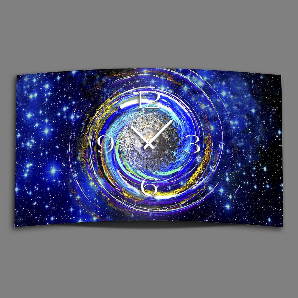 dixtime Wanduhr Designer modernes leise Galaxy Wanduhr Alu-Dibond) Weltall Design 4mm Wanduhren 3D-Optik (Einzigartige kein aus