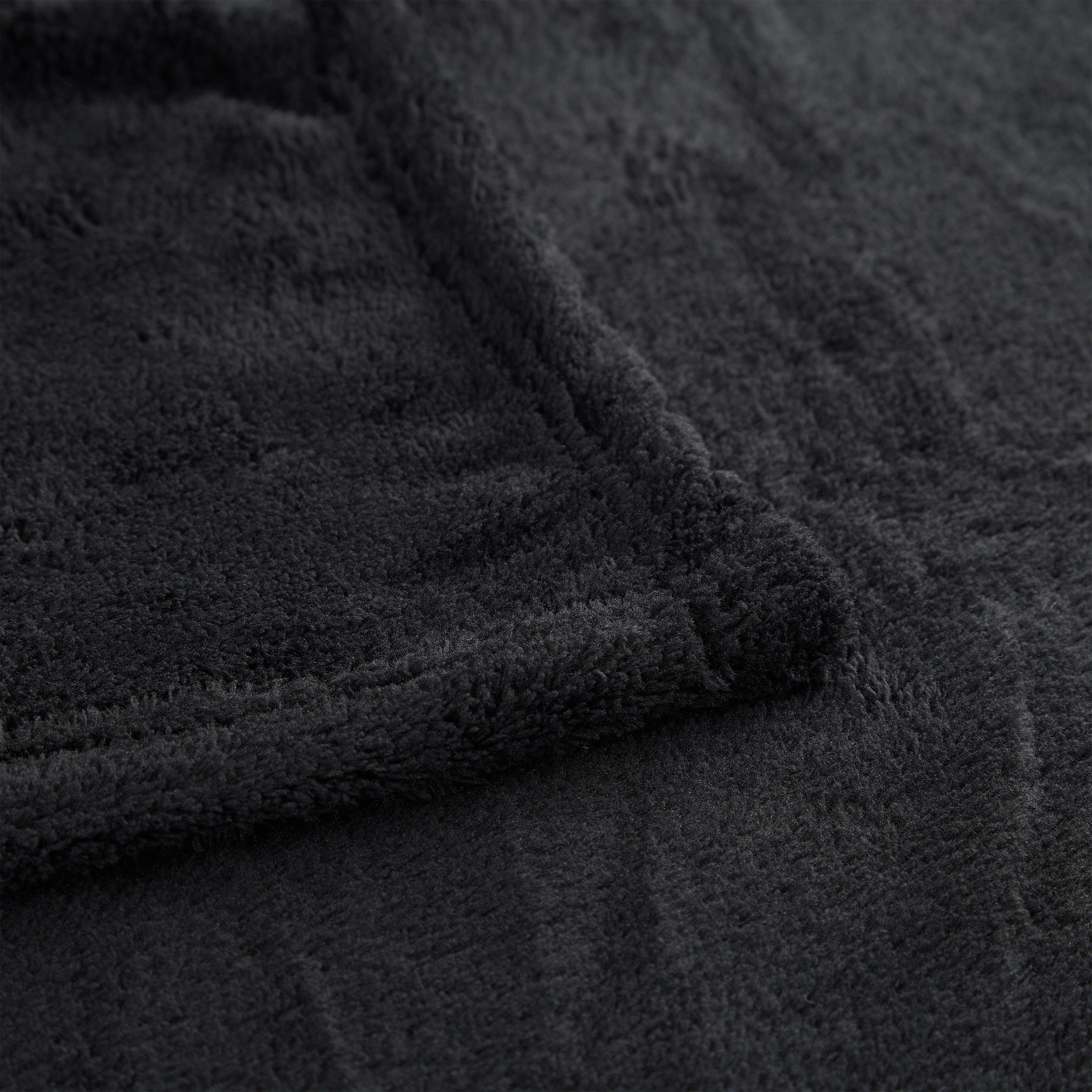 Kuscheldecke relaxdays schwarz, 1 x Wohndecke Fleece